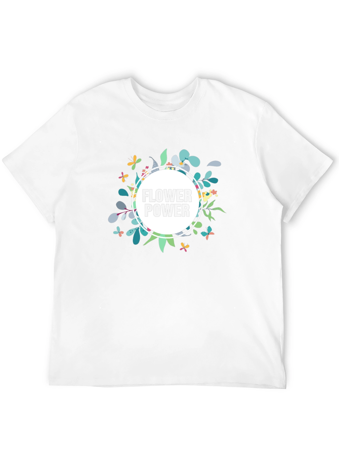 Flower Power Graphic Tee - Black Casual T-Shirt