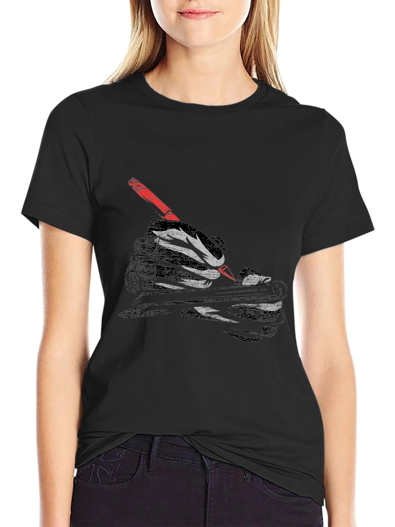 Hand Writing Graphic Tee - Cool Design