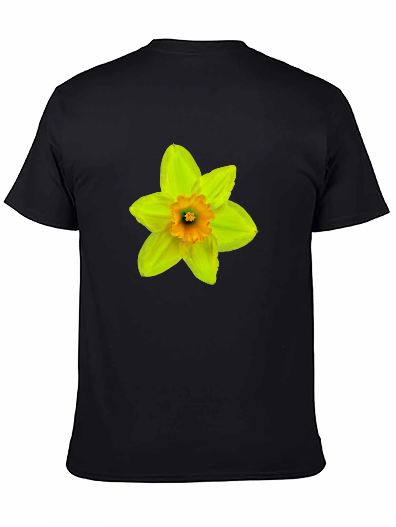 Daffodil Flower Graphic T-Shirt - Casual Black Tee