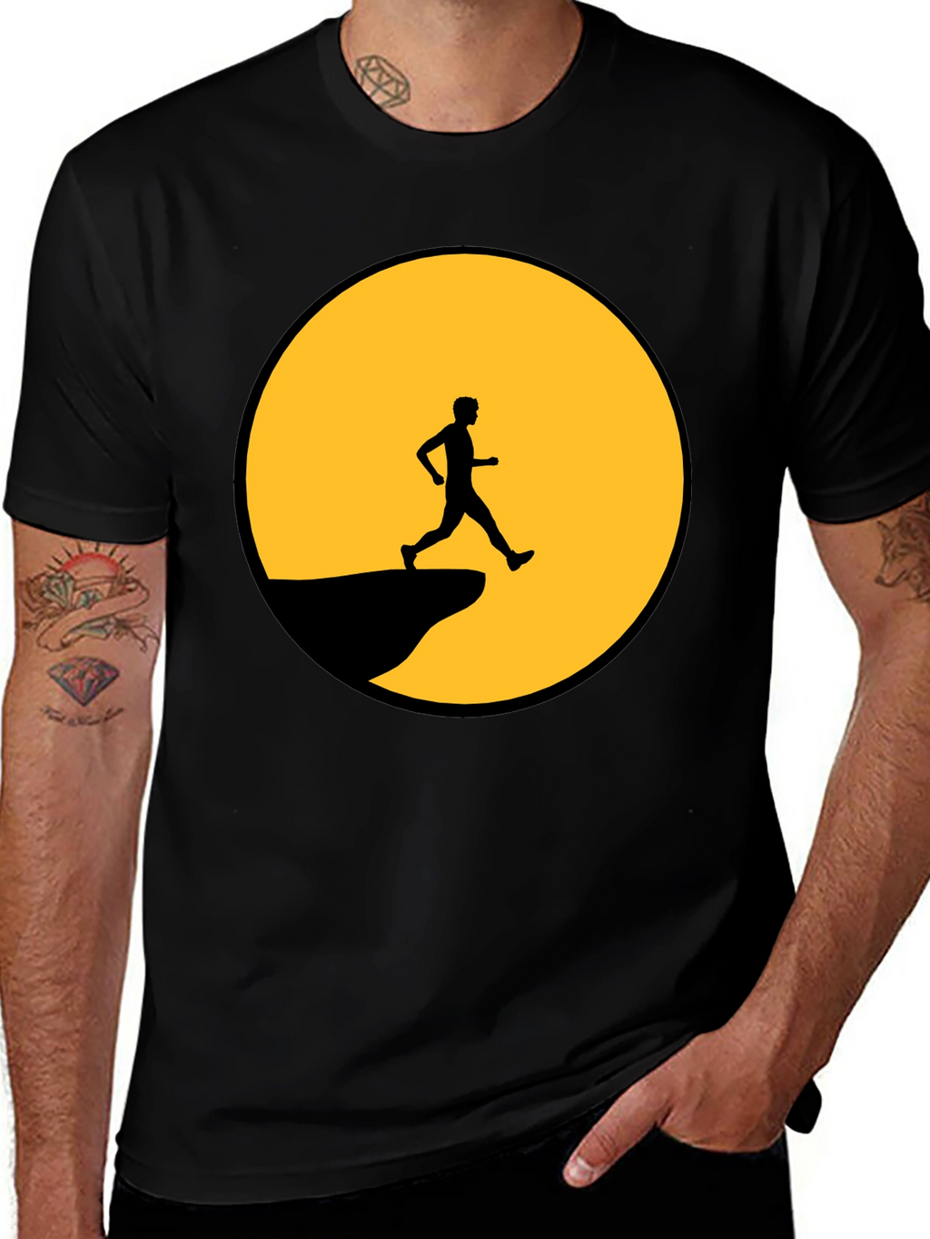 Man on the Moon Graphic Tee - Black