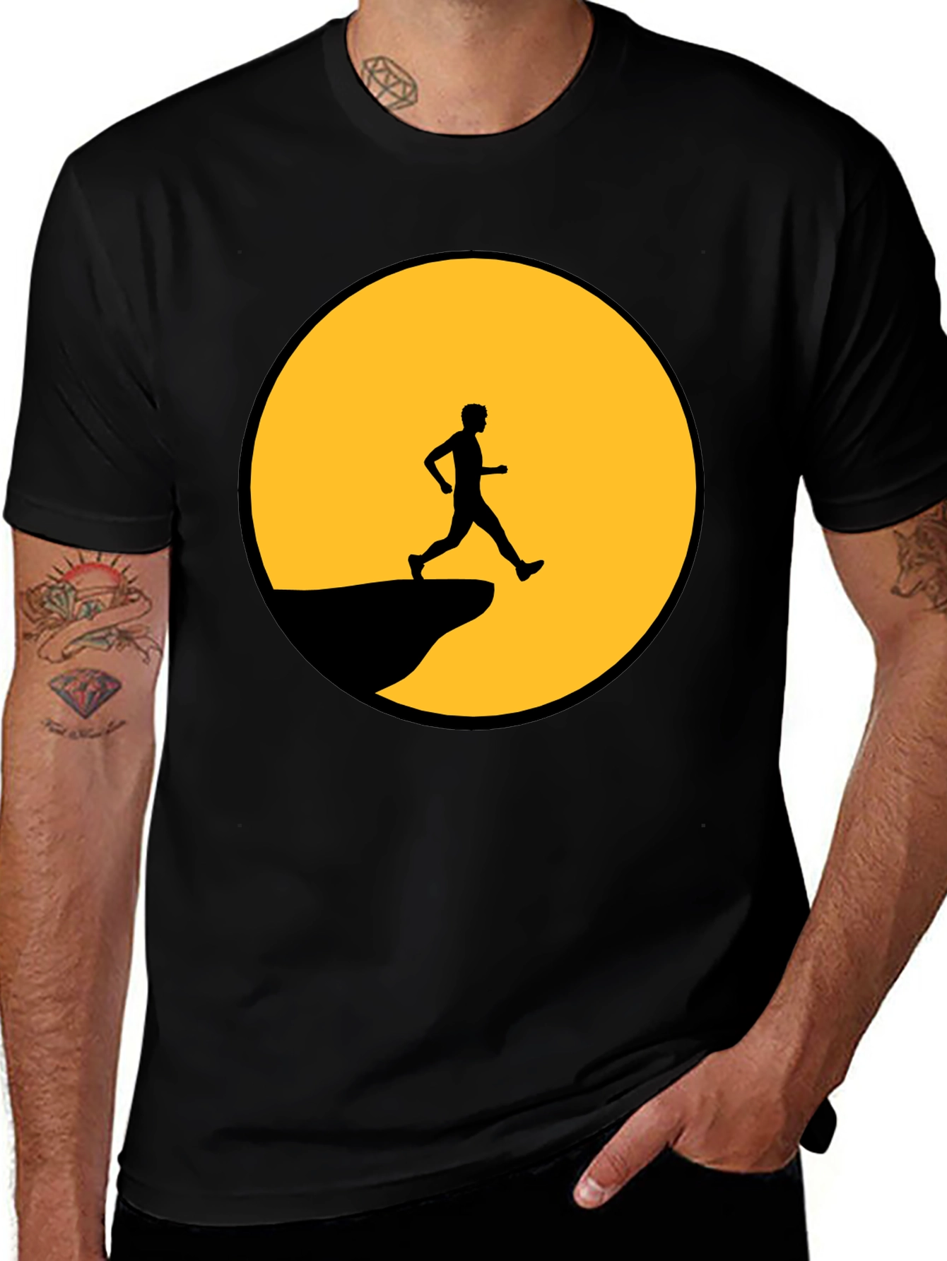 Man on the Moon Graphic Tee - Black