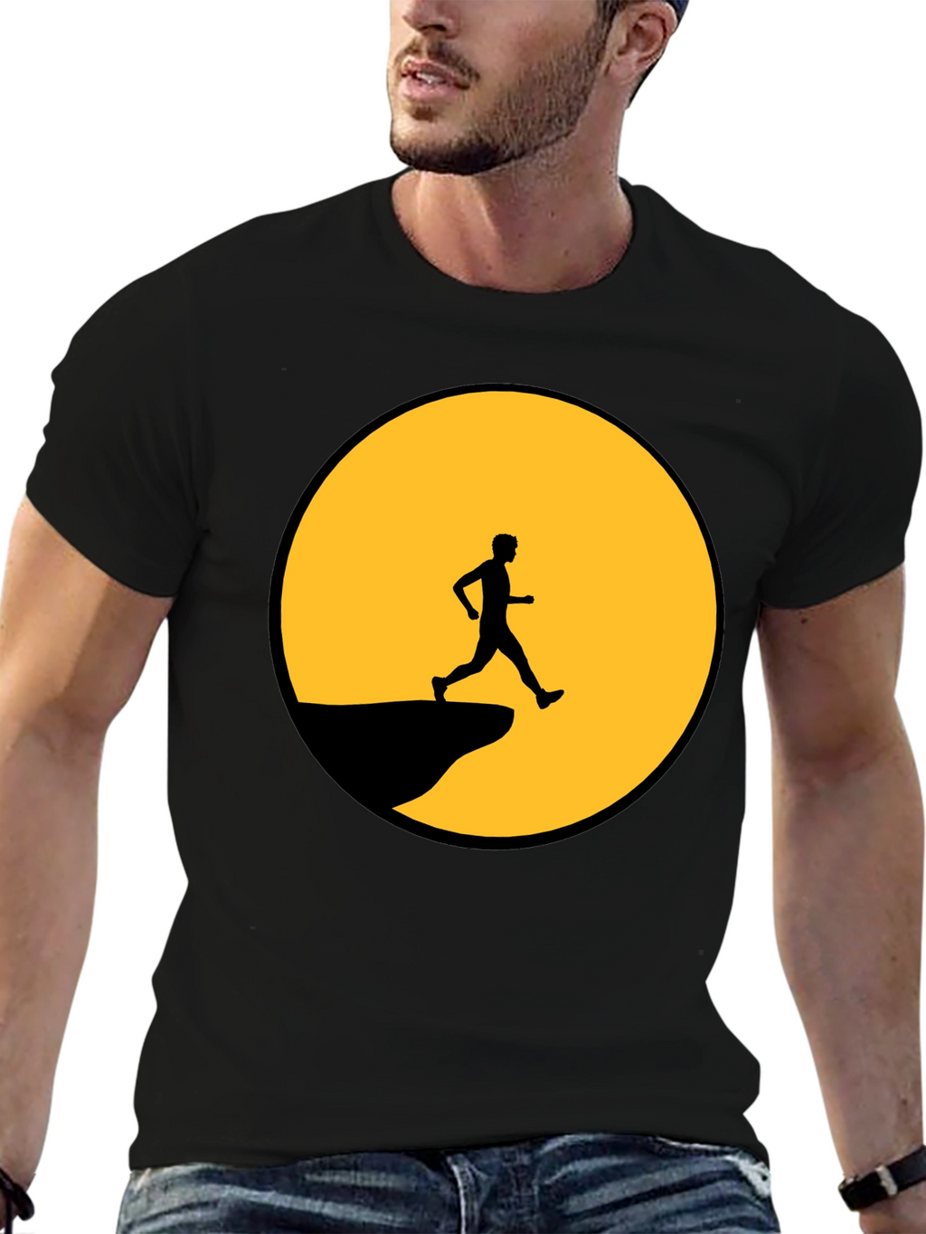 Man on the Moon Graphic Tee - Black