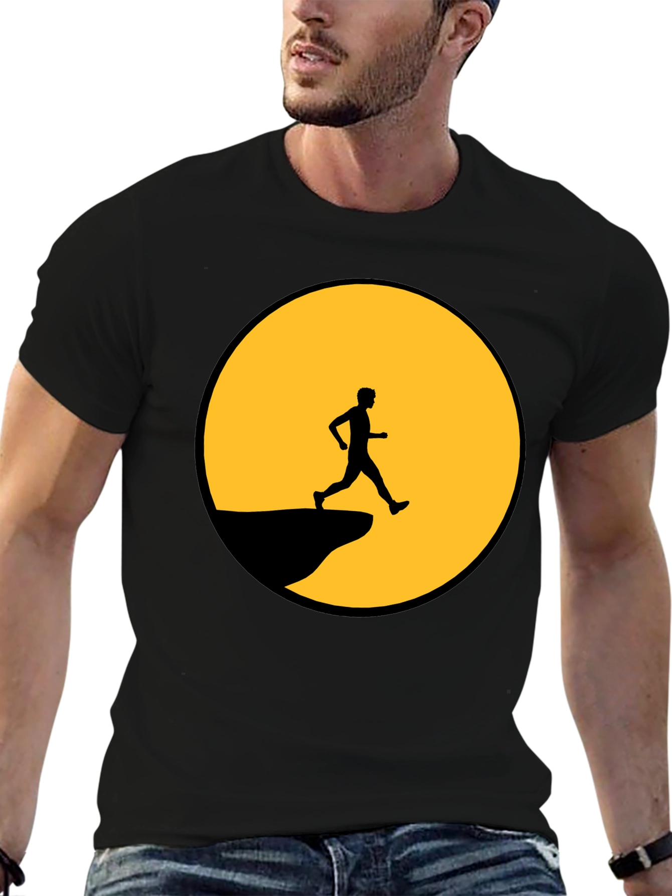 Man on the Moon Graphic Tee - Black