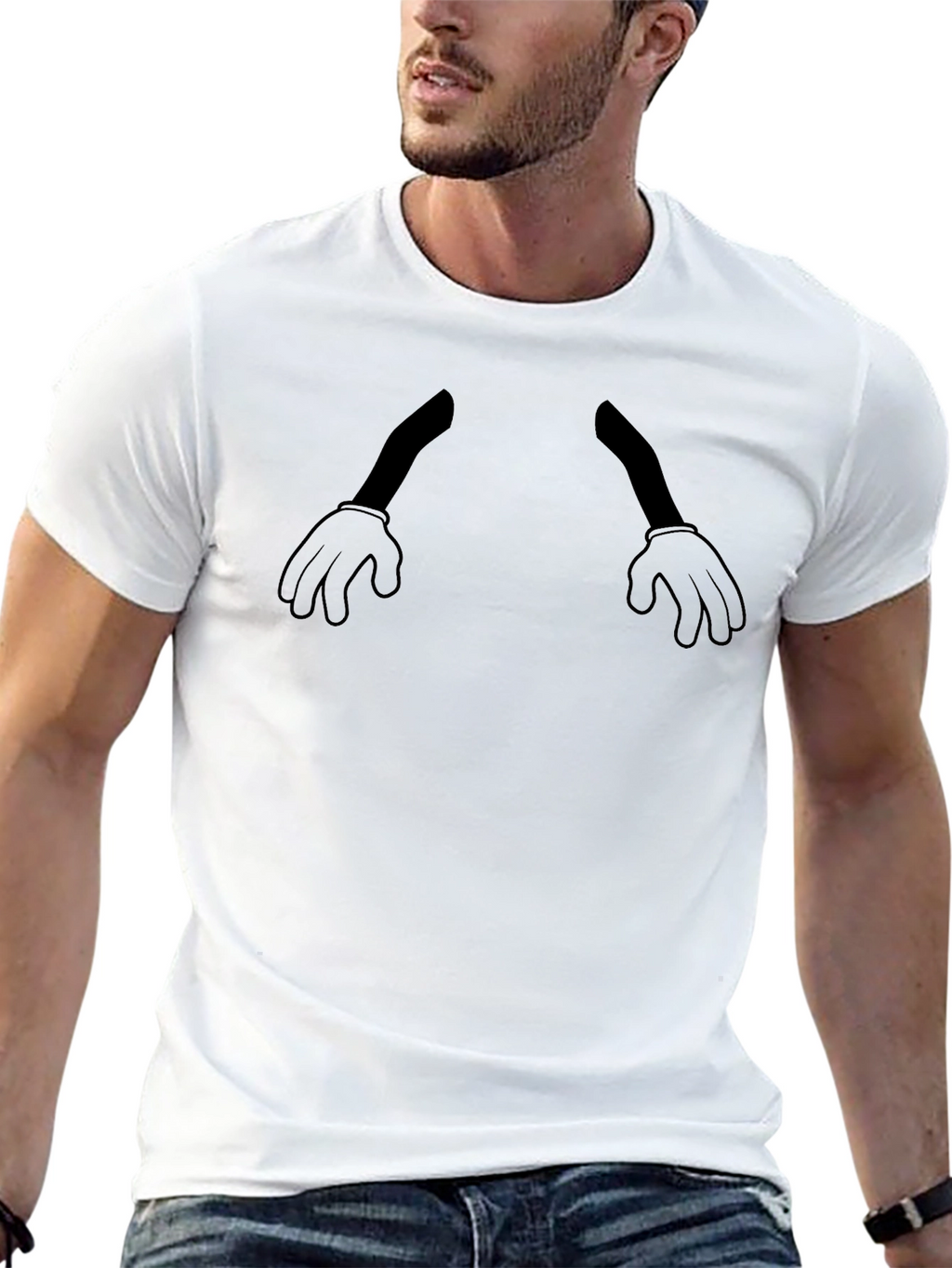 Cartoon Hand T-Shirt - Black Graphic Tee