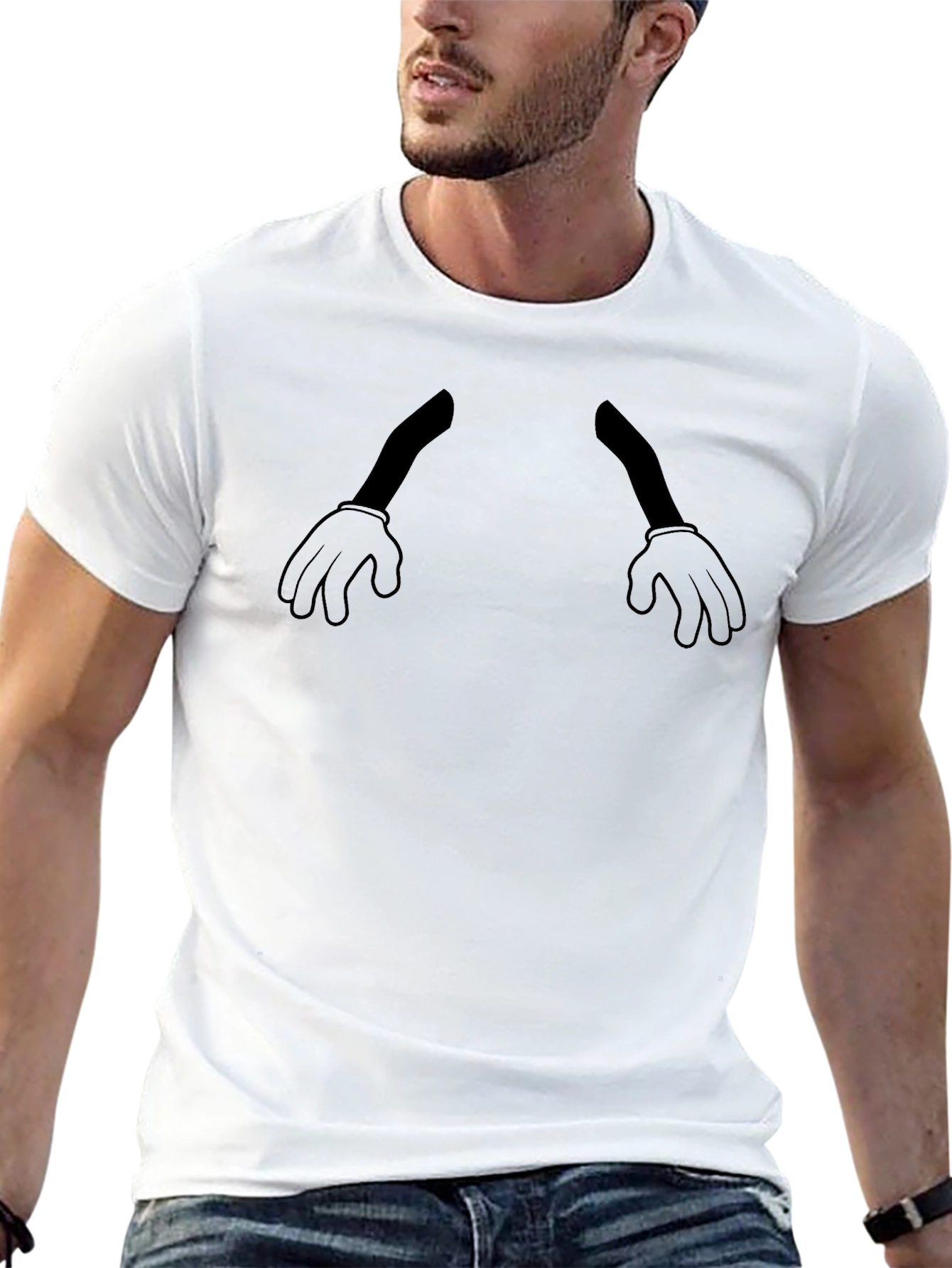 Cartoon Hand T-Shirt - Black Graphic Tee