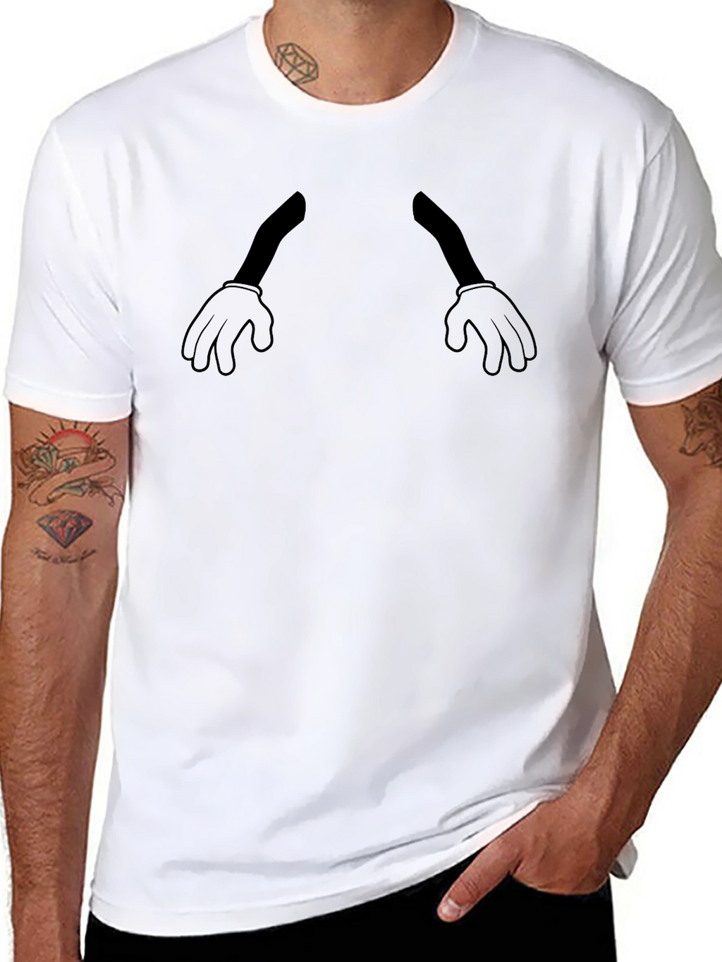 Cartoon Hand T-Shirt - Black Graphic Tee