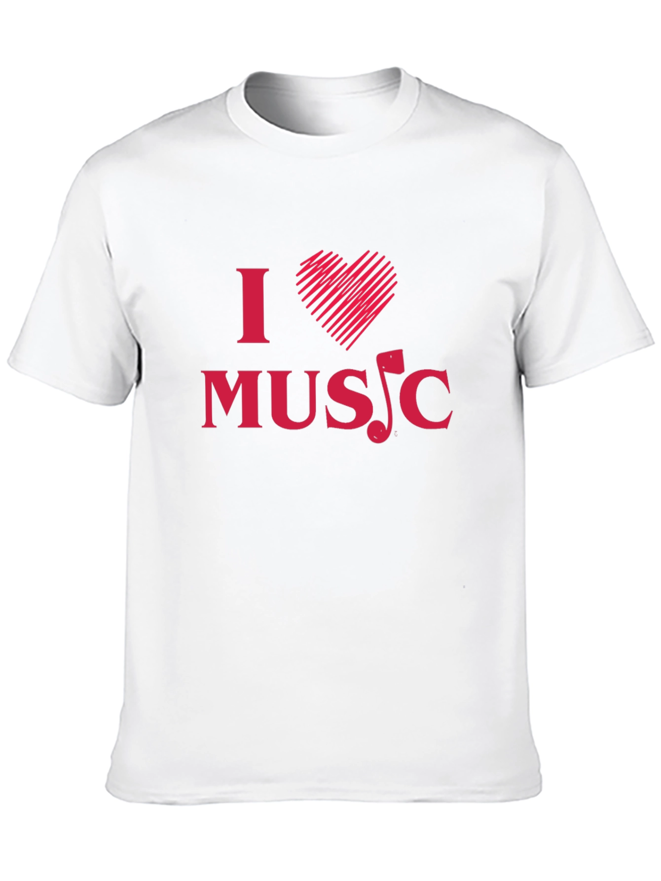 I Love Music Graphic Tee - Black Cotton T-Shirt