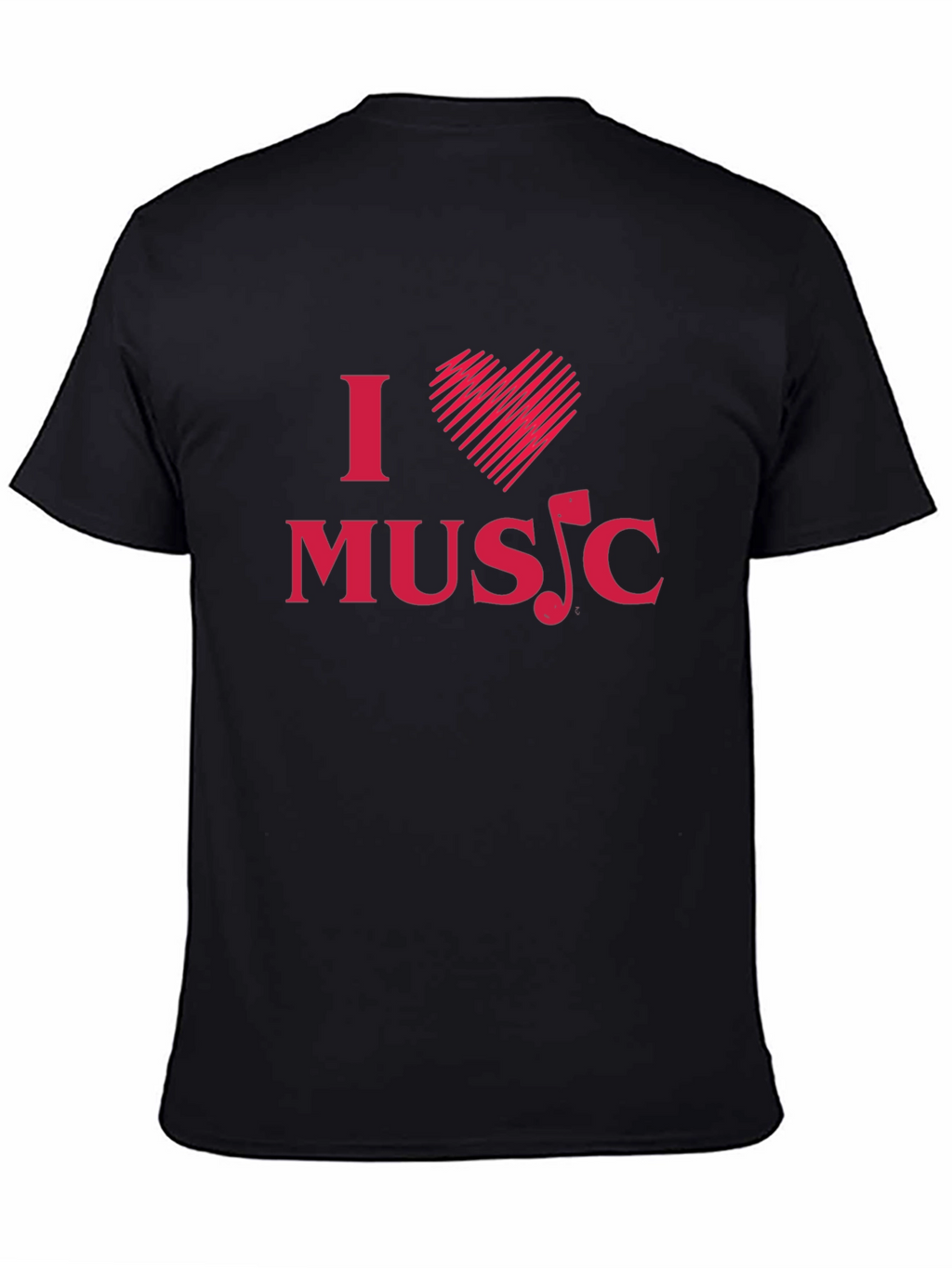 I Love Music Graphic Tee - Black Cotton T-Shirt