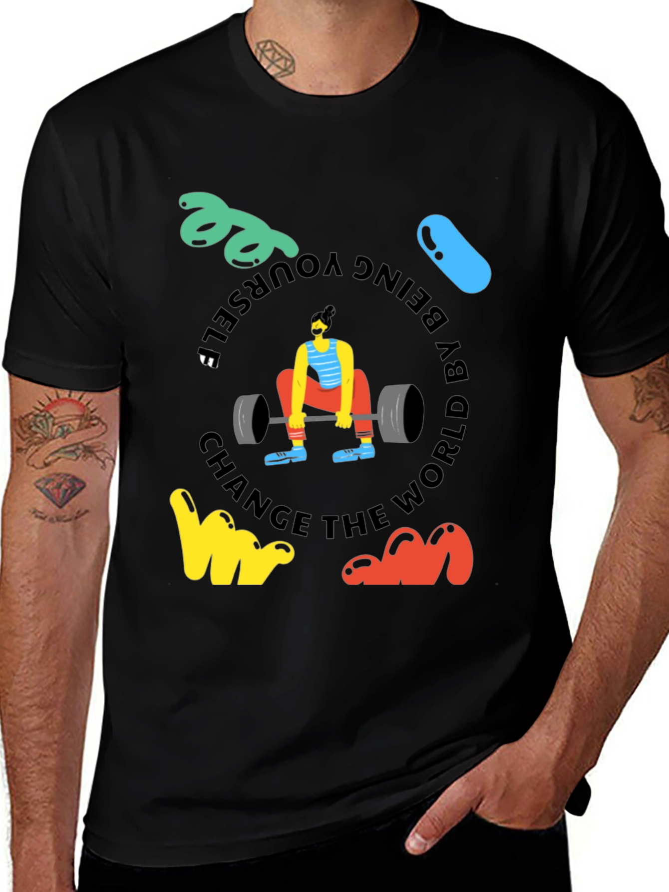 Unique Graphic T-Shirt - Be Yourself Change the World