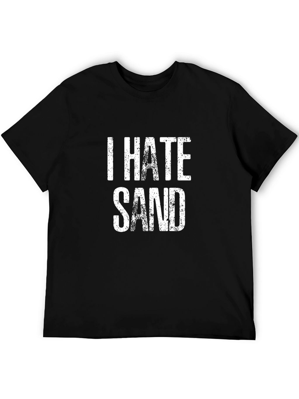 I Hate Sand Mens Black Graphic Tee