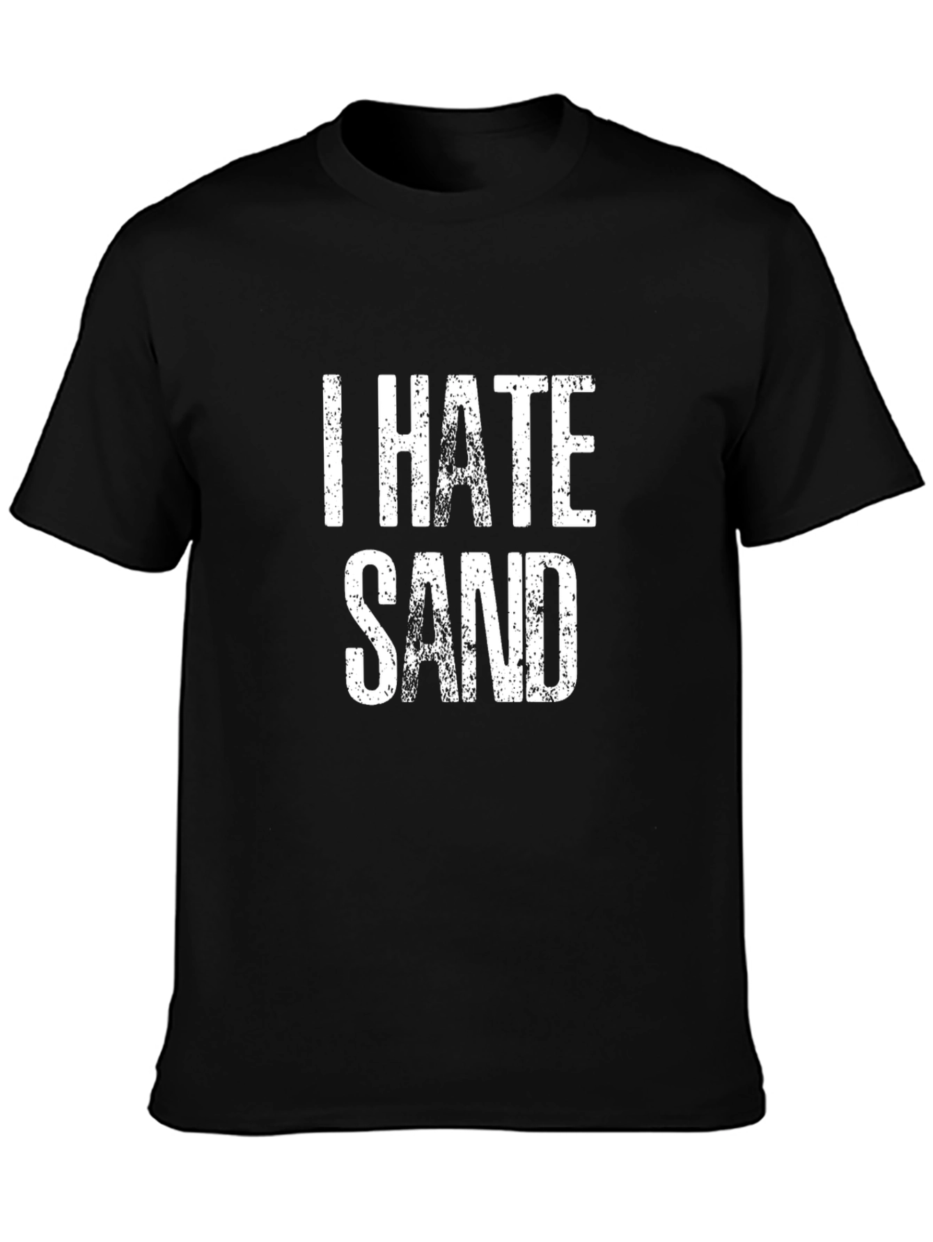 I Hate Sand Mens Black Graphic Tee