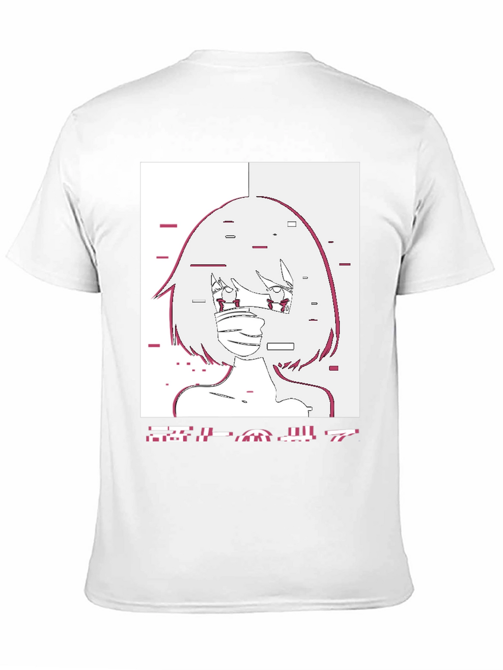 Anime Girl Glitch Style Graphic T-Shirt