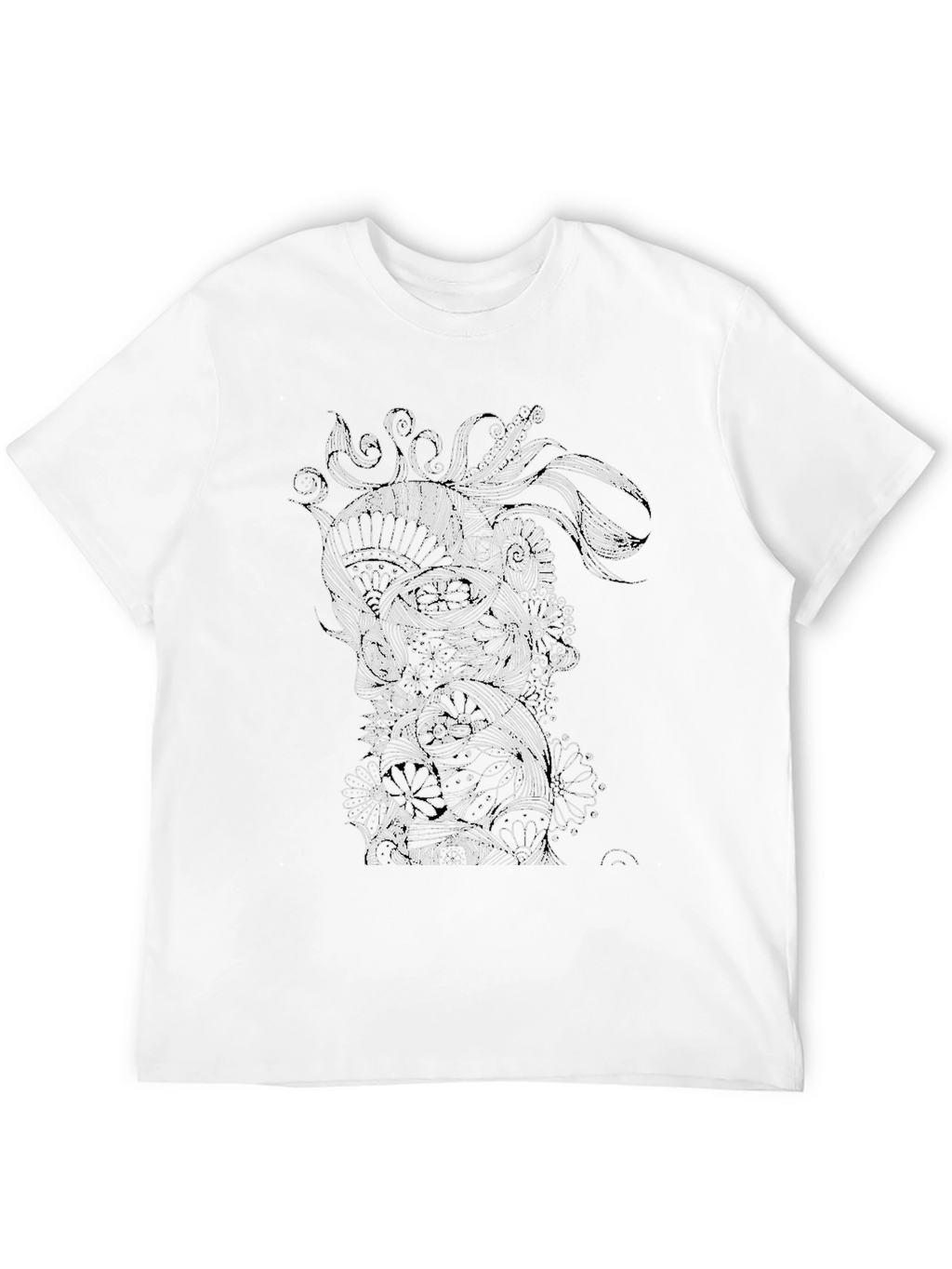 Abstract Floral Graphic Black T-Shirt