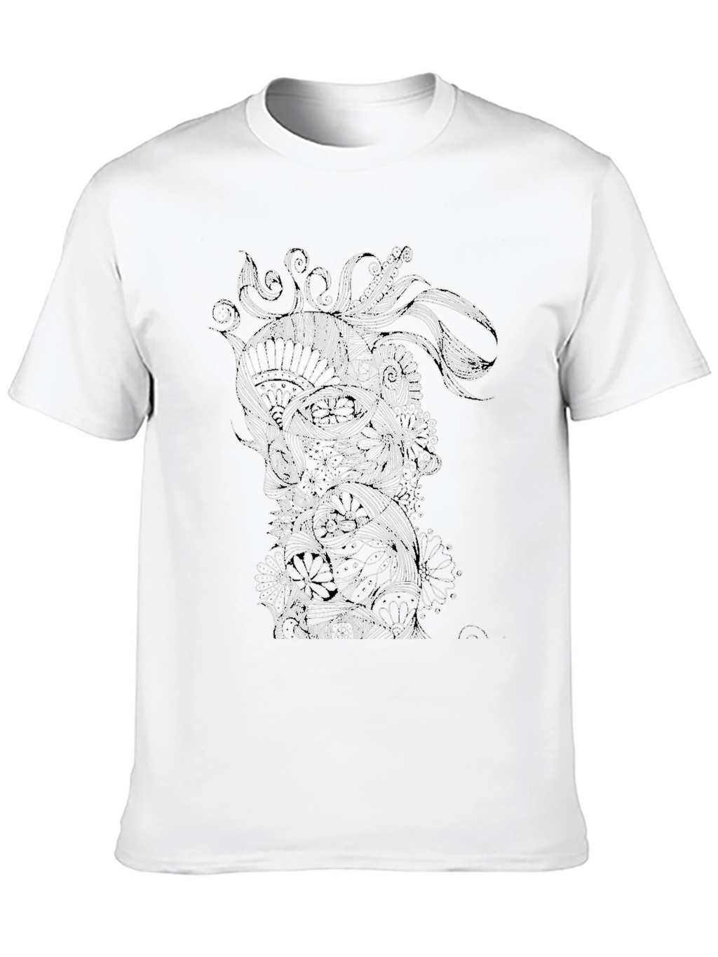 Abstract Floral Graphic Black T-Shirt