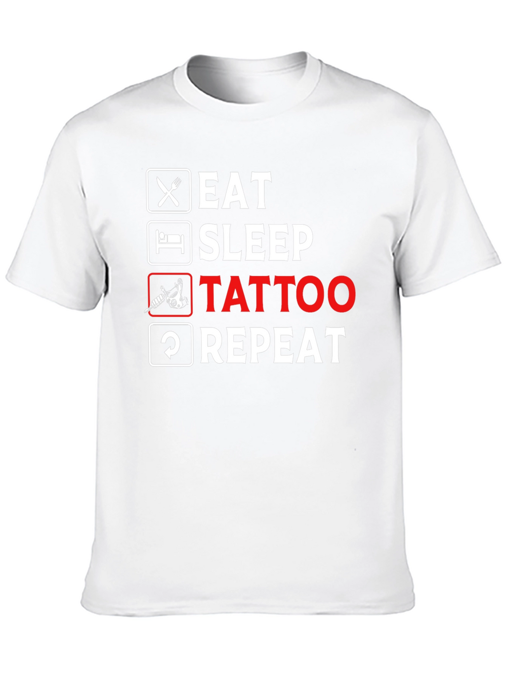 Eat Sleep Tattoo Repeat Black T-Shirt