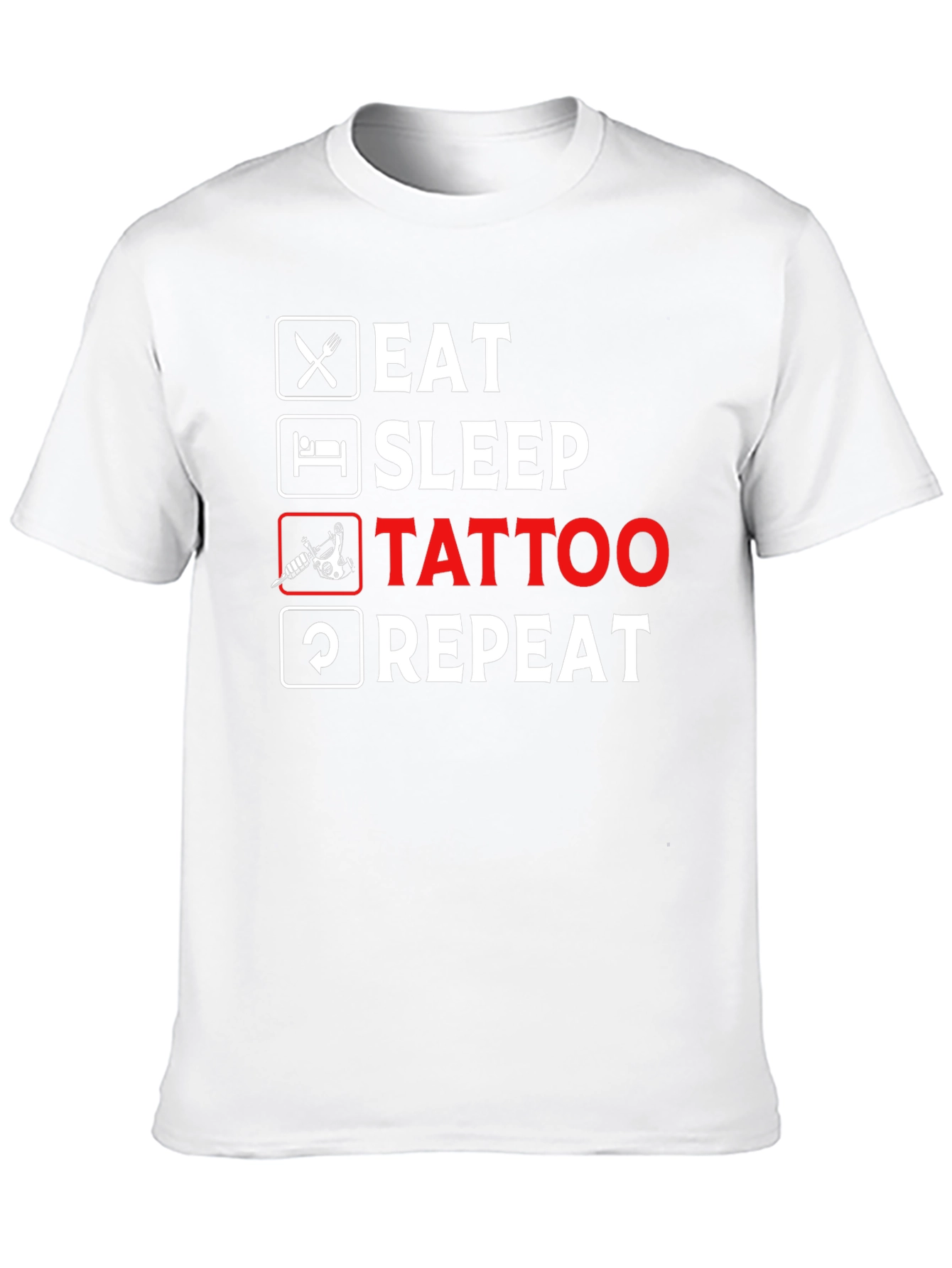 Eat Sleep Tattoo Repeat Black T-Shirt