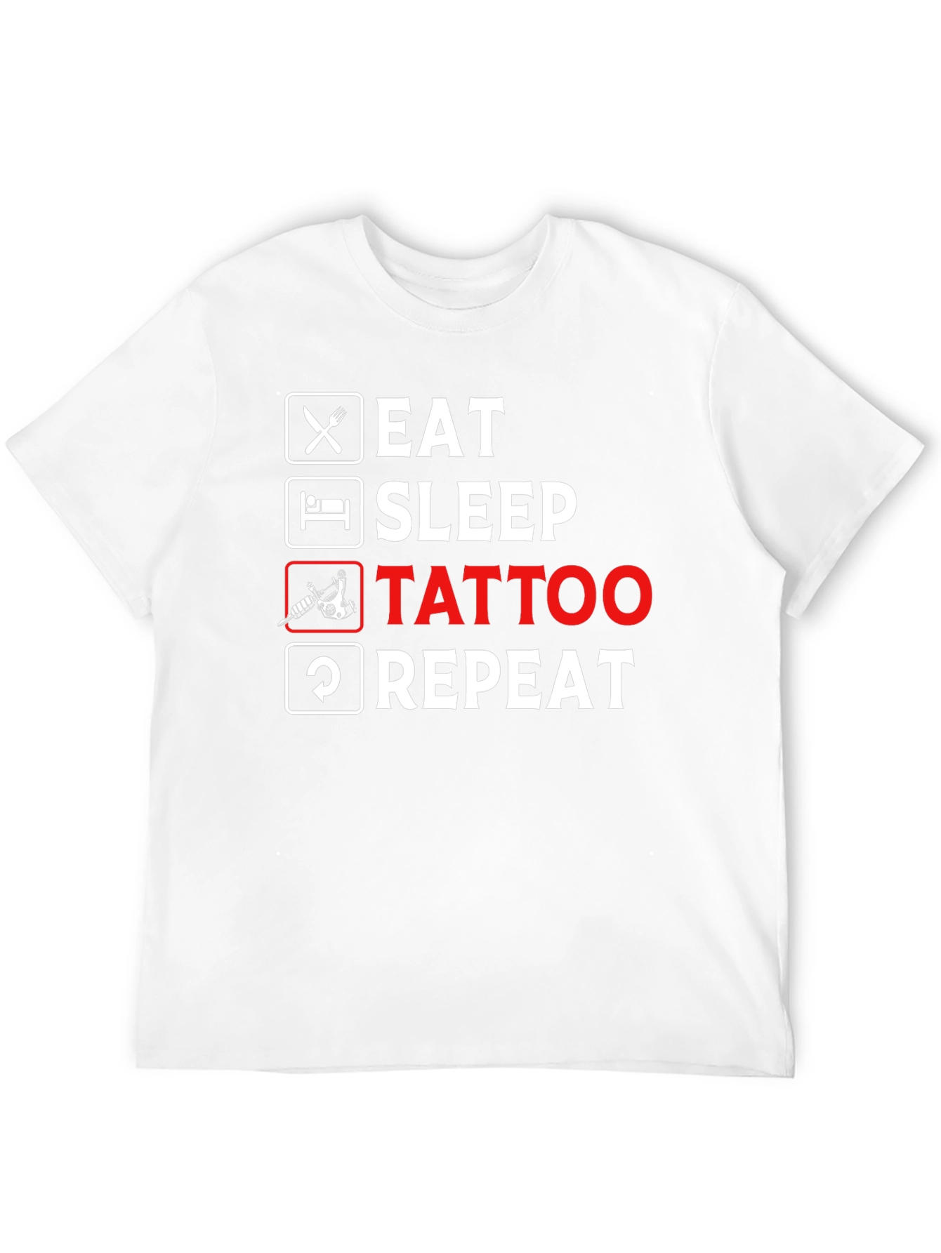 Eat Sleep Tattoo Repeat Black T-Shirt