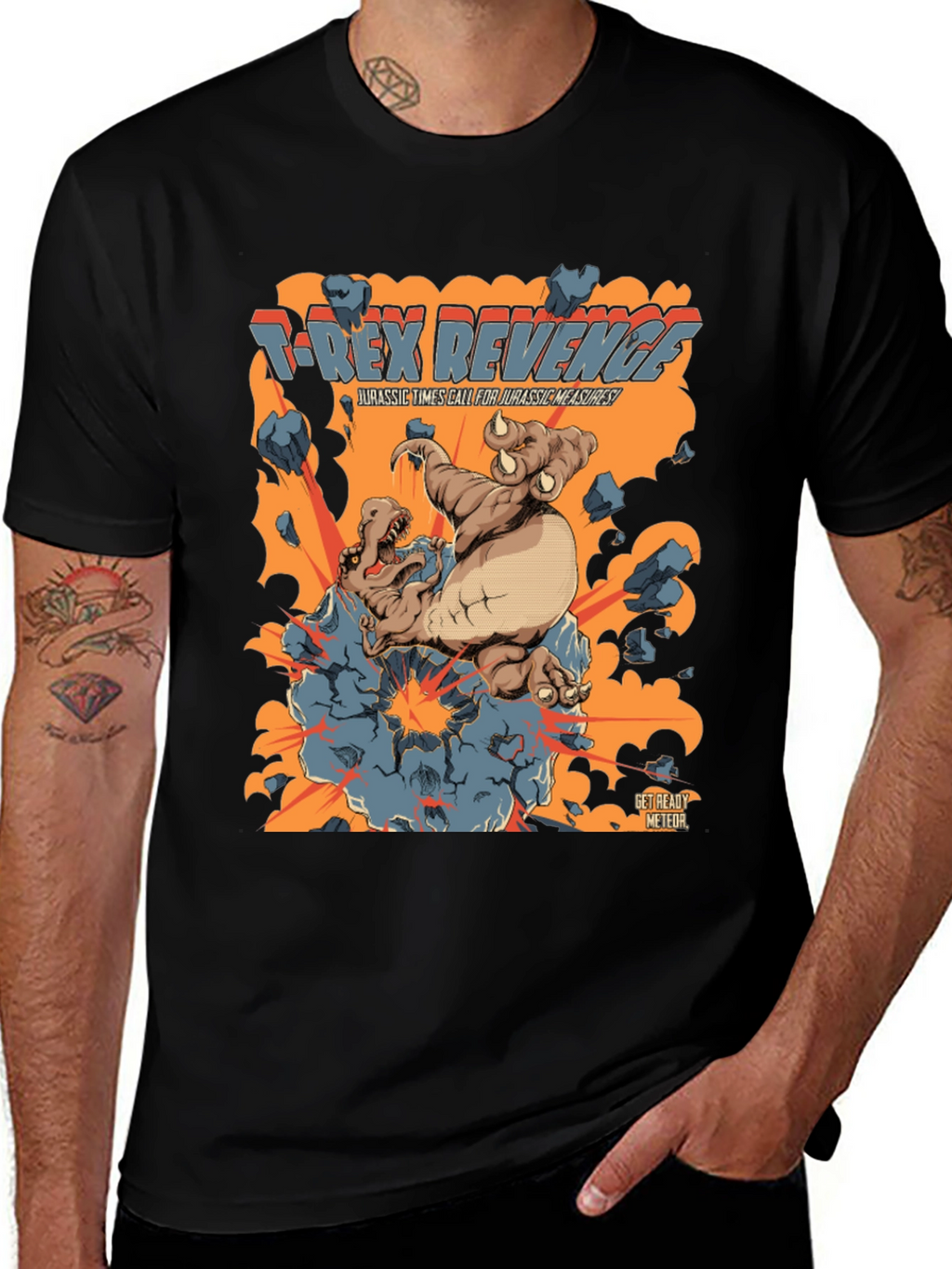 T-Rex Revenge Graphic T-Shirt Jurassic Dinosaur Tee