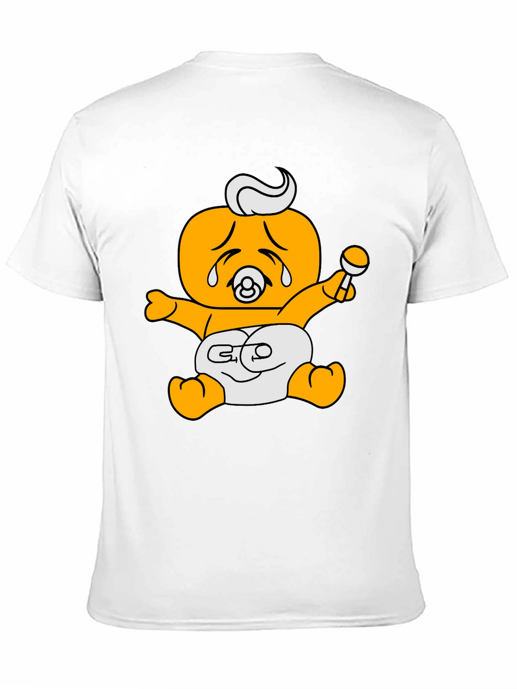 Funny Crying Baby Cartoon Graphic Black T-Shirt