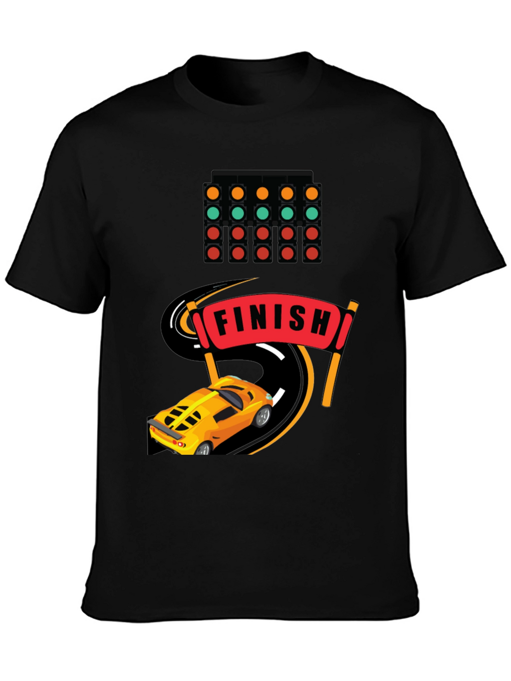 Race Car Finish Line Graphic T-Shirt