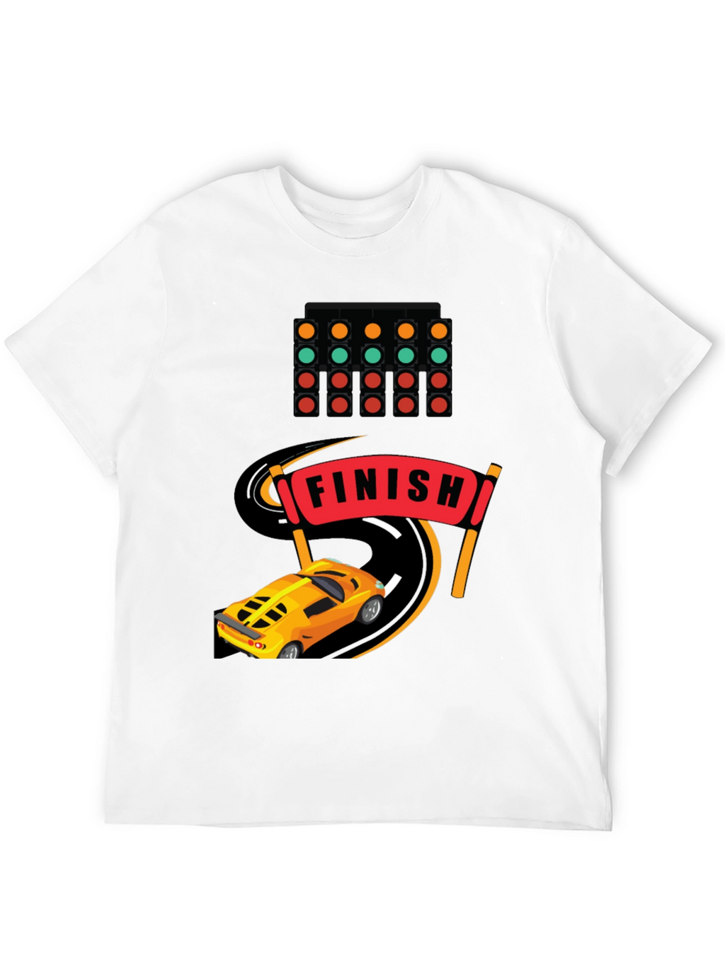 Race Car Finish Line Graphic T-Shirt