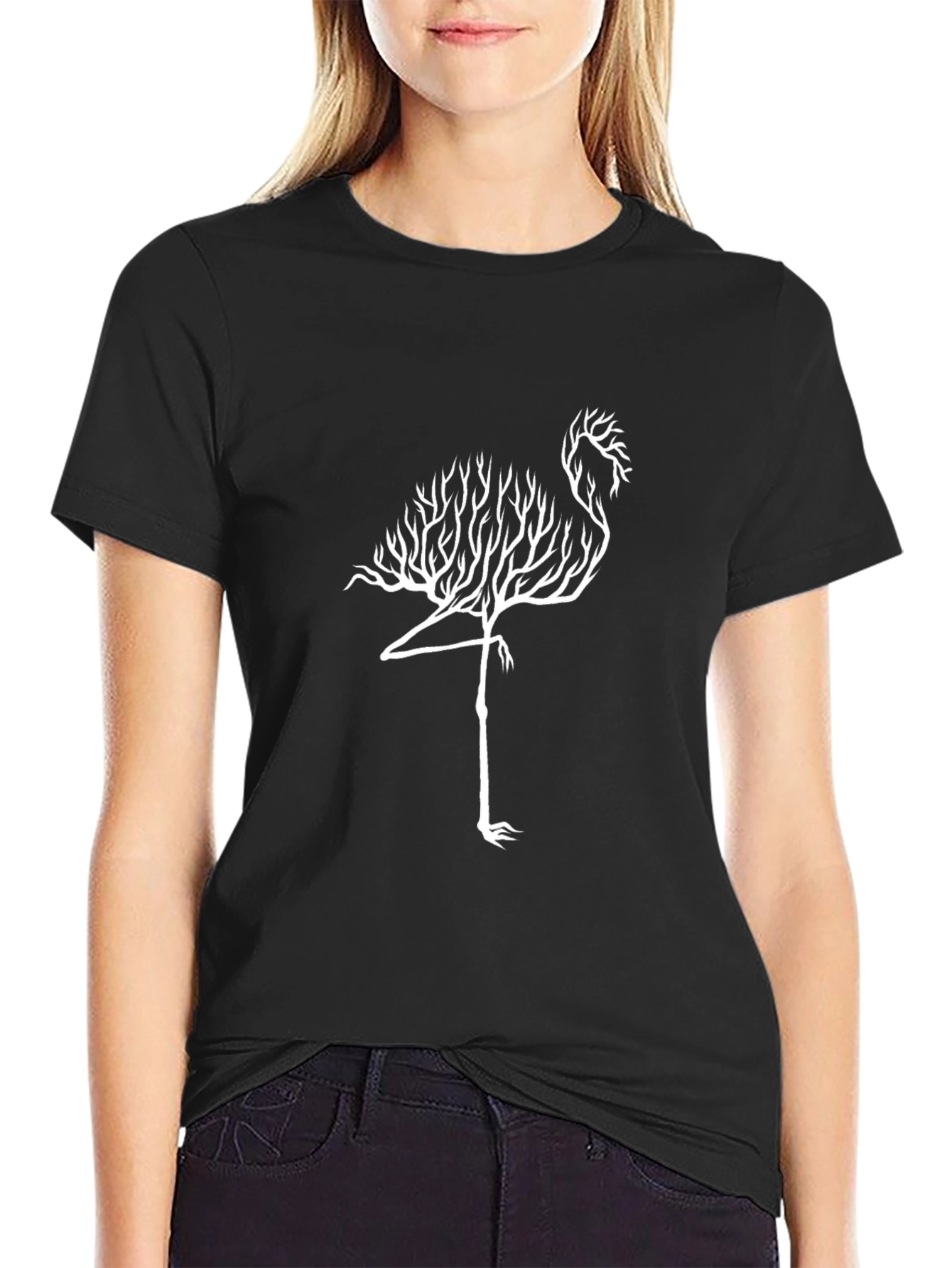 Flamingo Tree Graphic Tee - Unique Nature Design