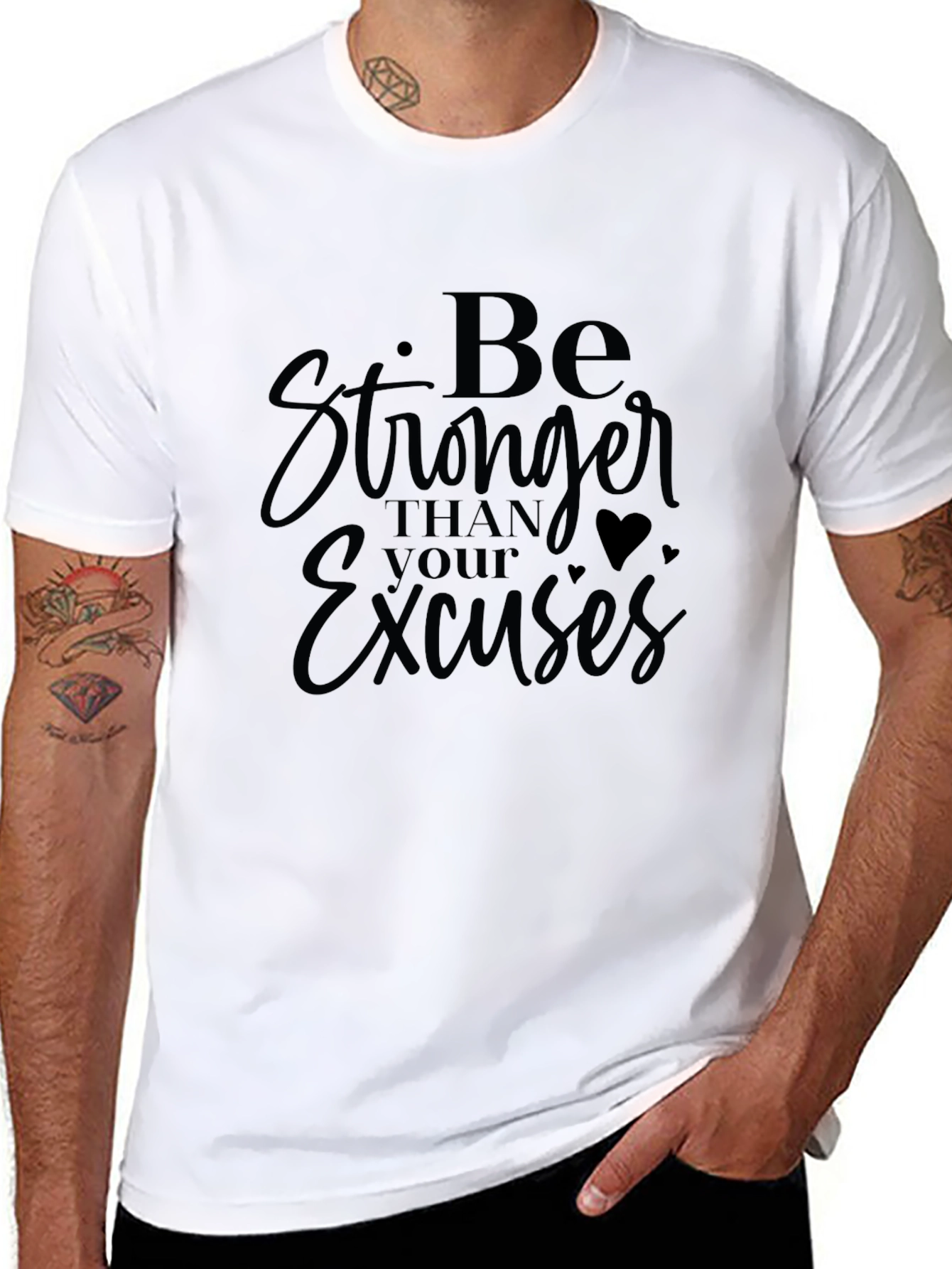 Be Stronger Than Your Excuses Graphic Tee - Black