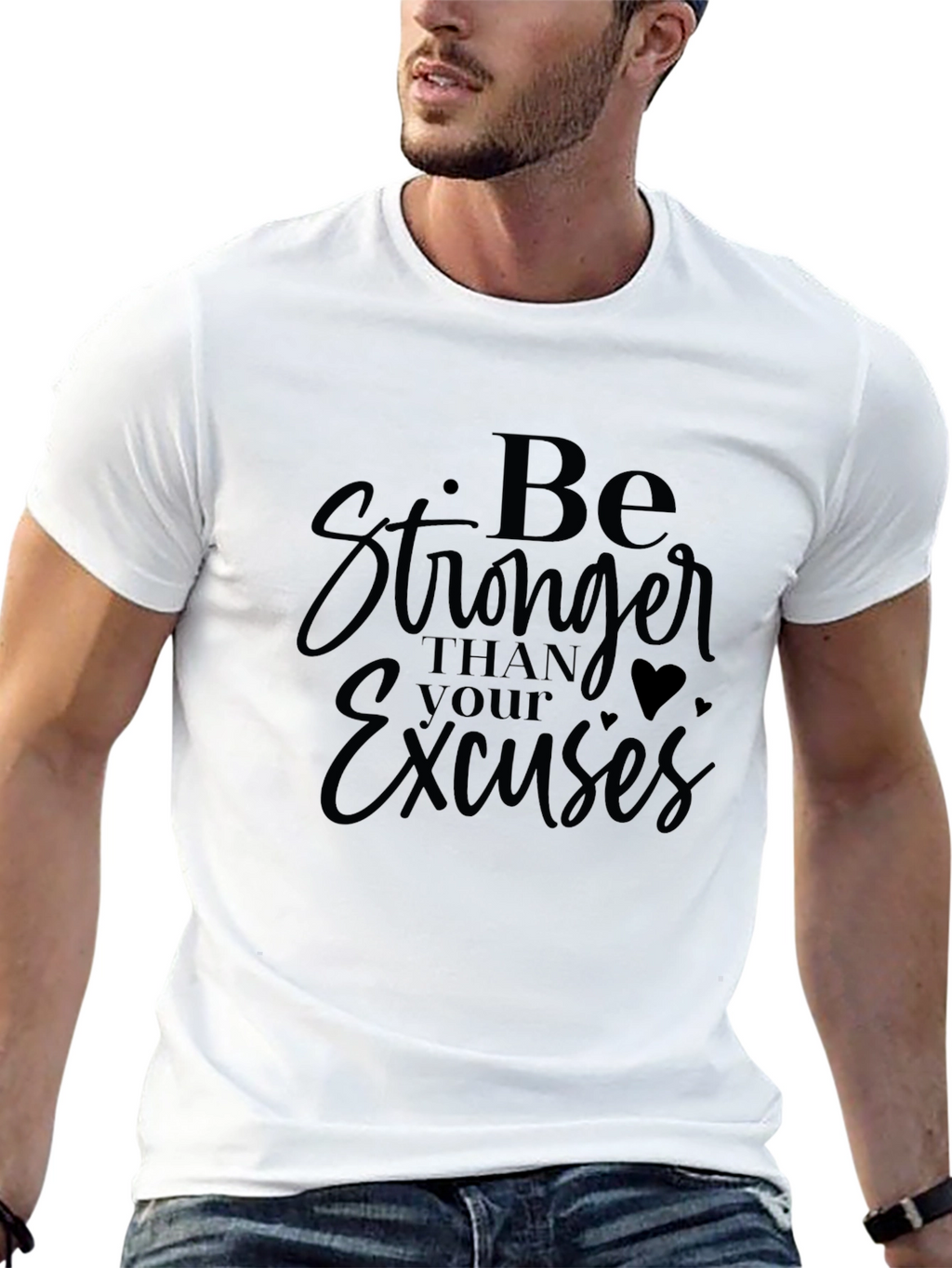 Be Stronger Than Your Excuses Graphic Tee - Black