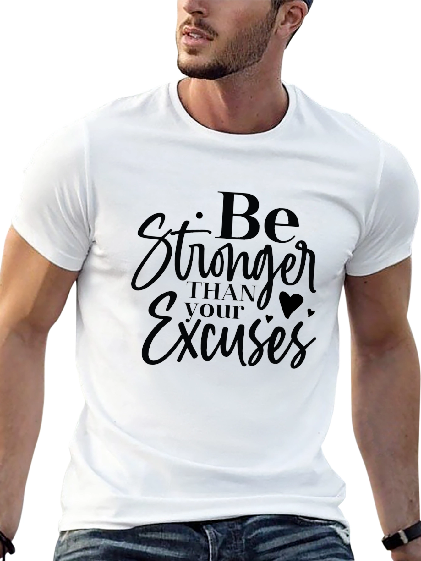 Be Stronger Than Your Excuses Graphic Tee - Black