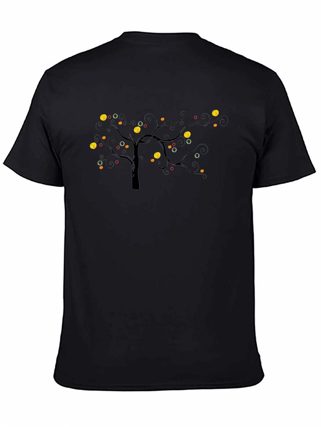 Unique Tree Graphic Black Tee