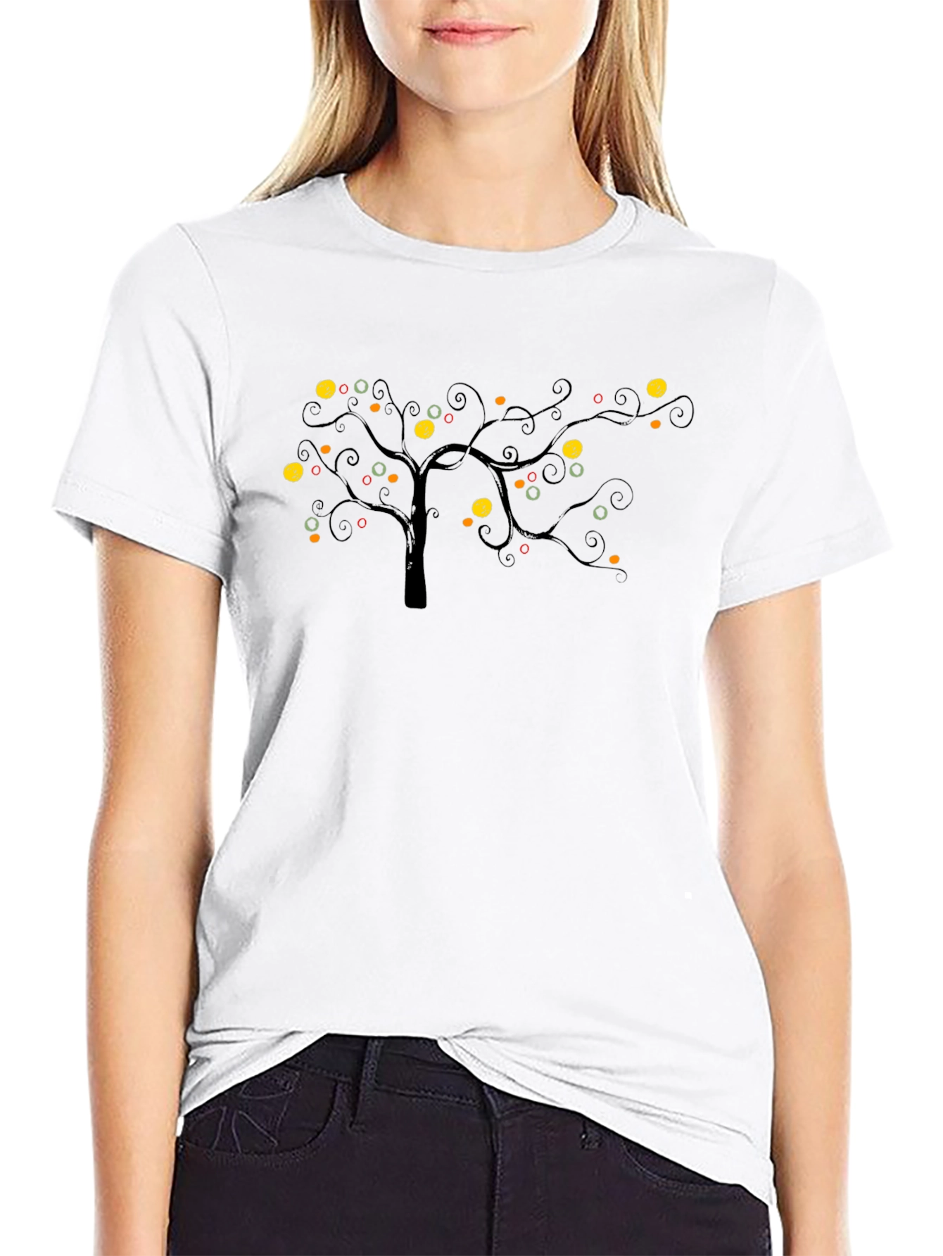 Unique Tree Graphic Black Tee
