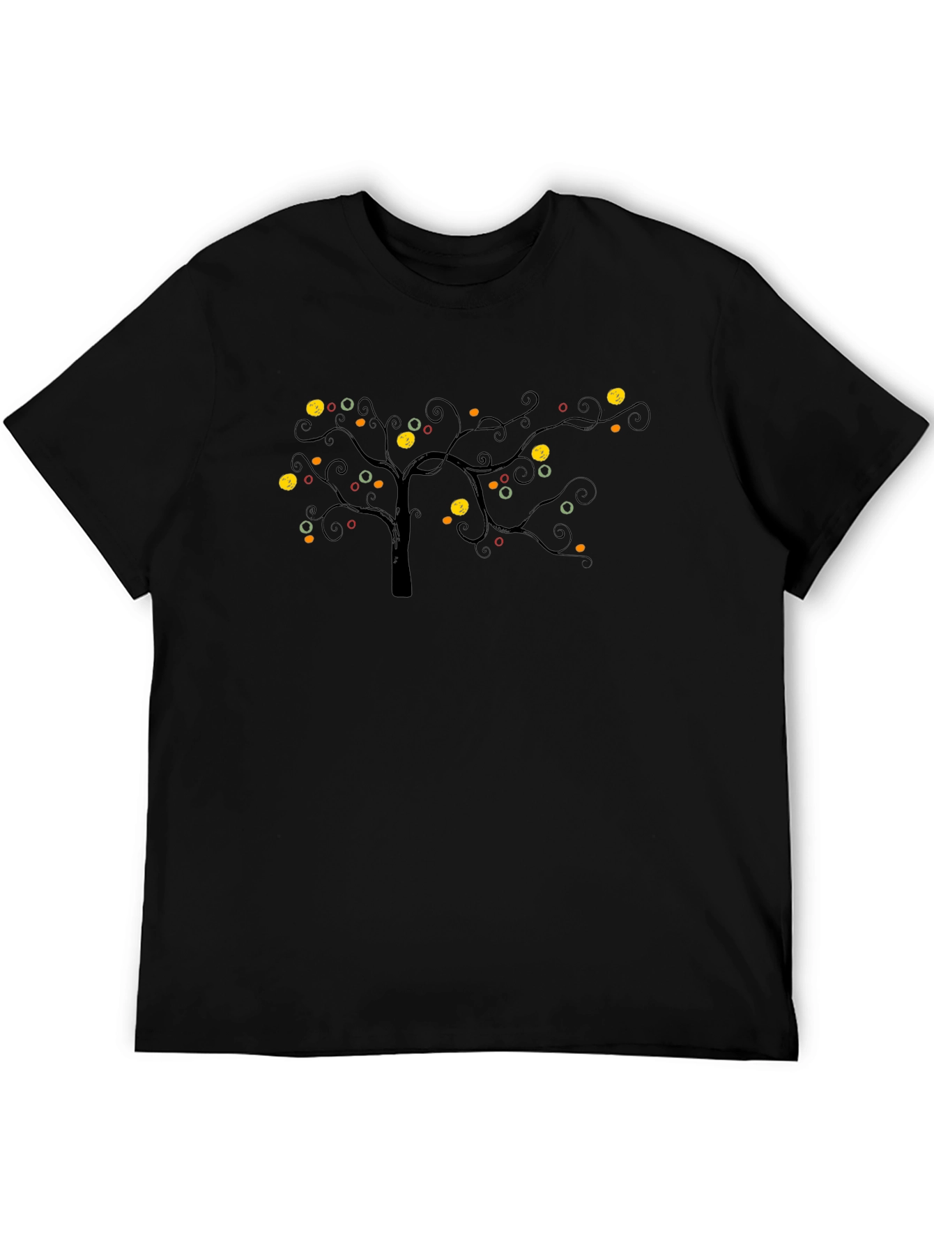 Unique Tree Graphic Black Tee
