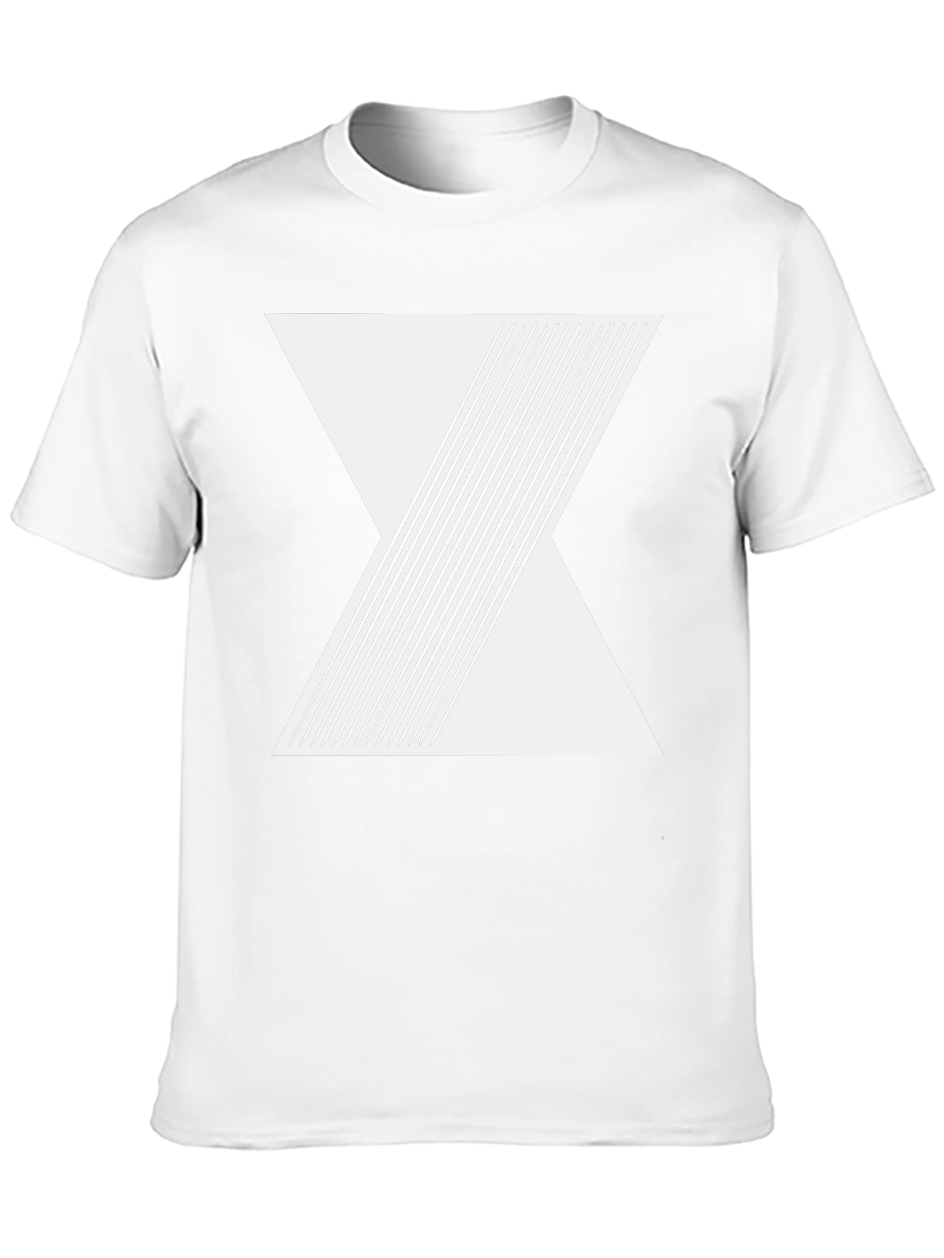 Geometric Line Design Black T-Shirt