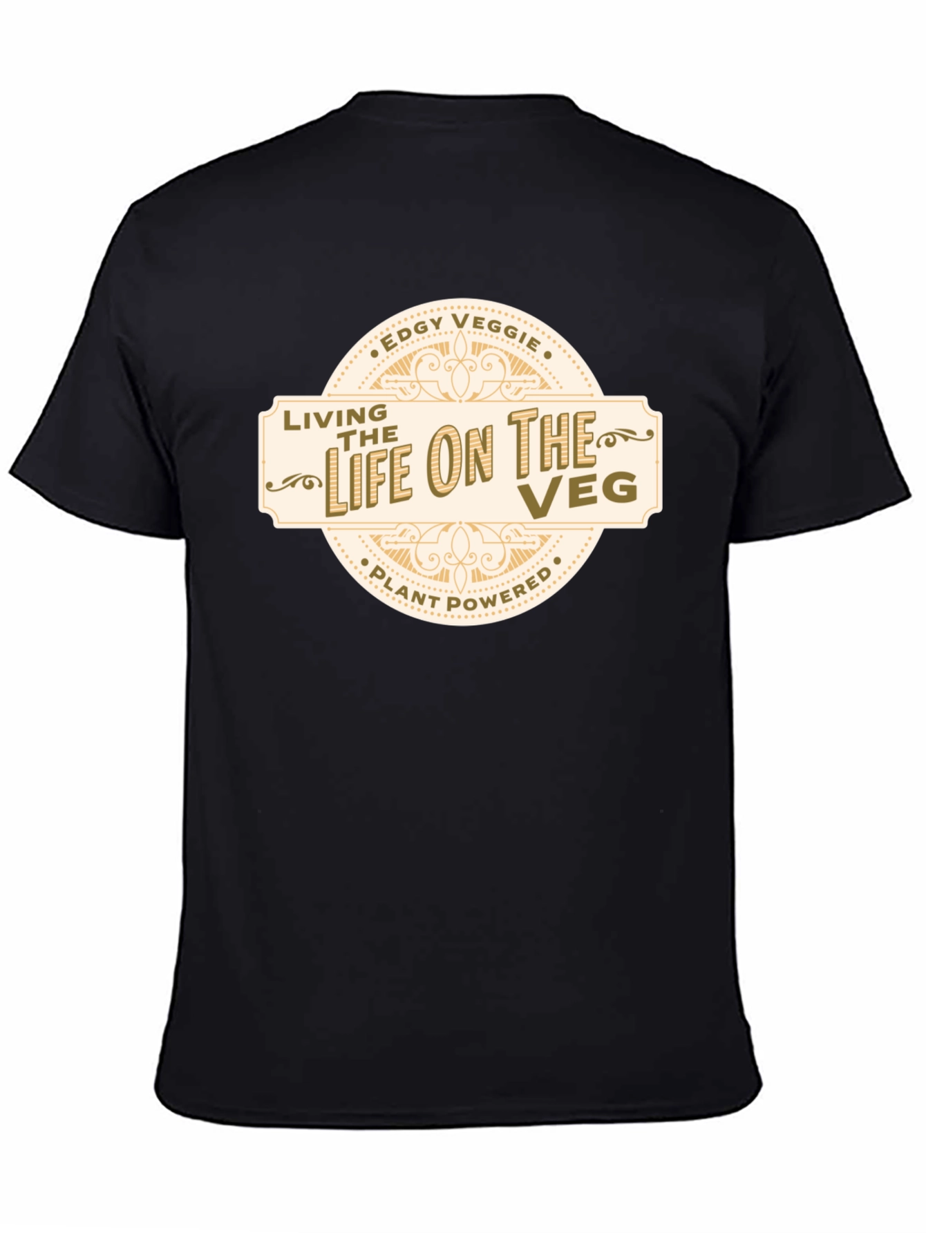 Edgy Veggie Black T-Shirt - Living the Life on the Veg