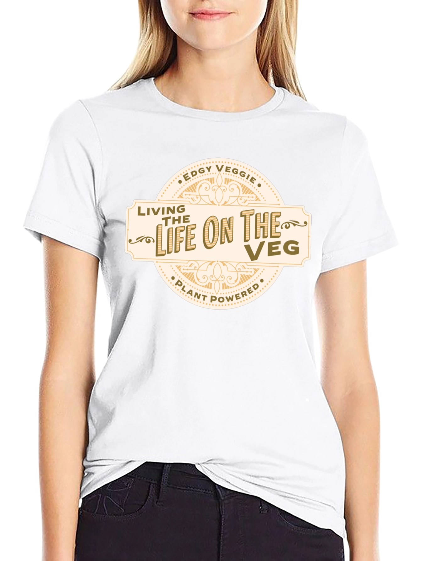 Edgy Veggie Black T-Shirt - Living the Life on the Veg