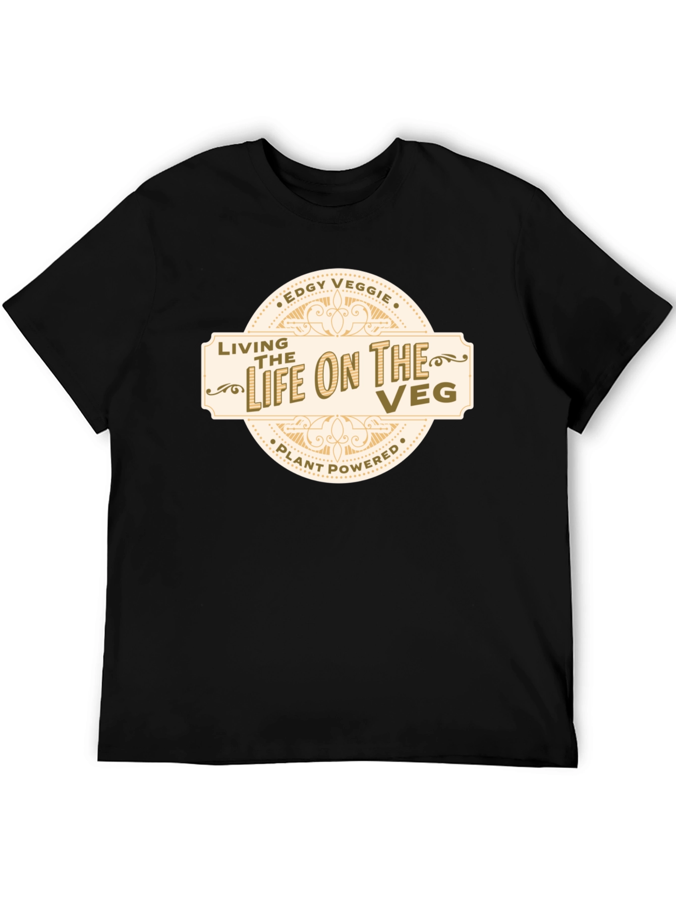Edgy Veggie Black T-Shirt - Living the Life on the Veg