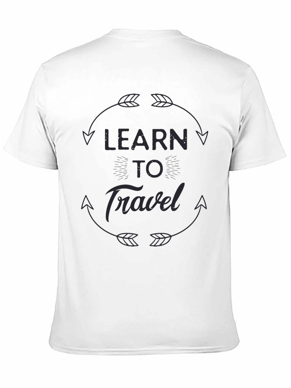 Learn To Travel Graphic Black T-Shirt
