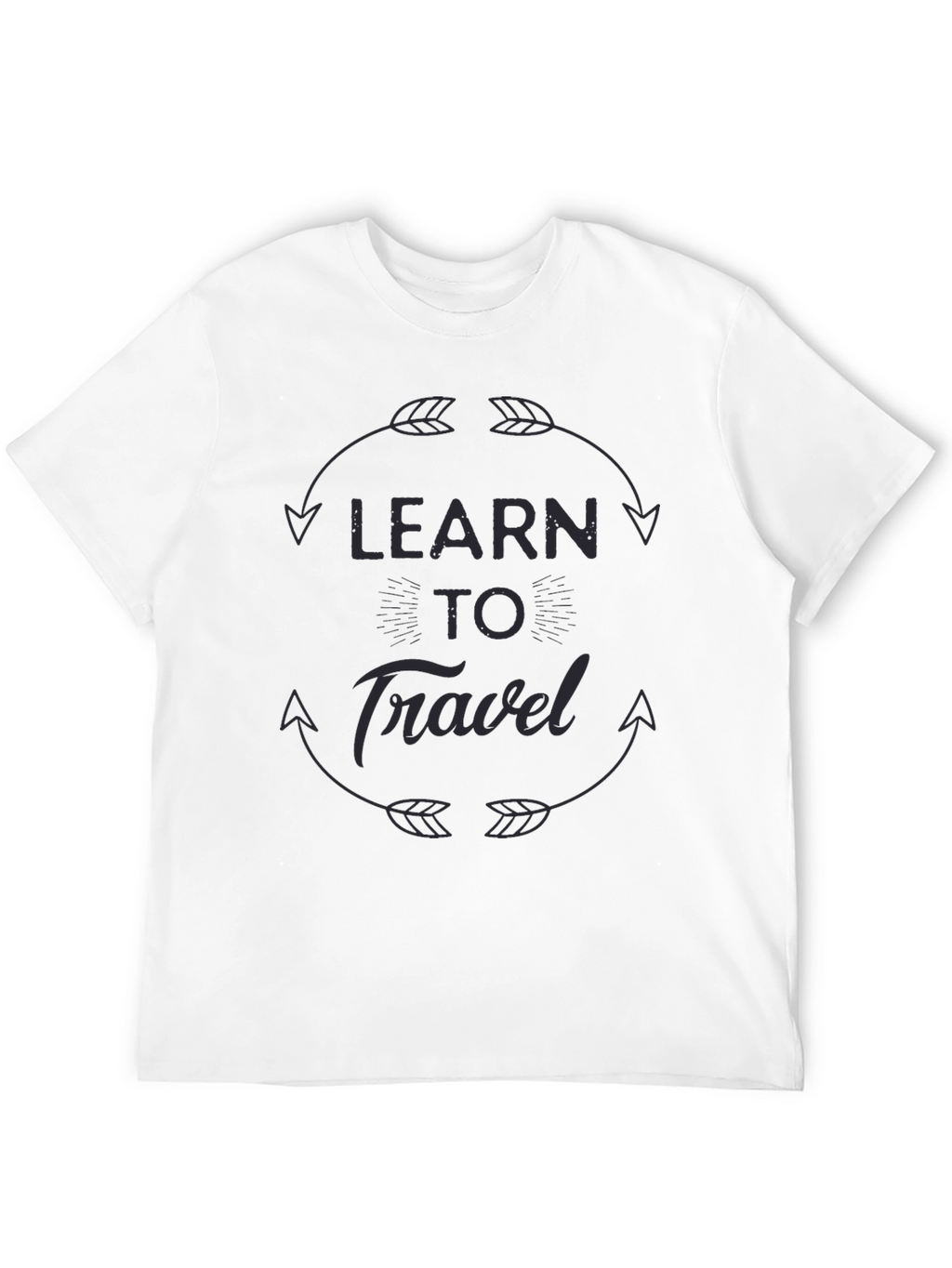 Learn To Travel Graphic Black T-Shirt