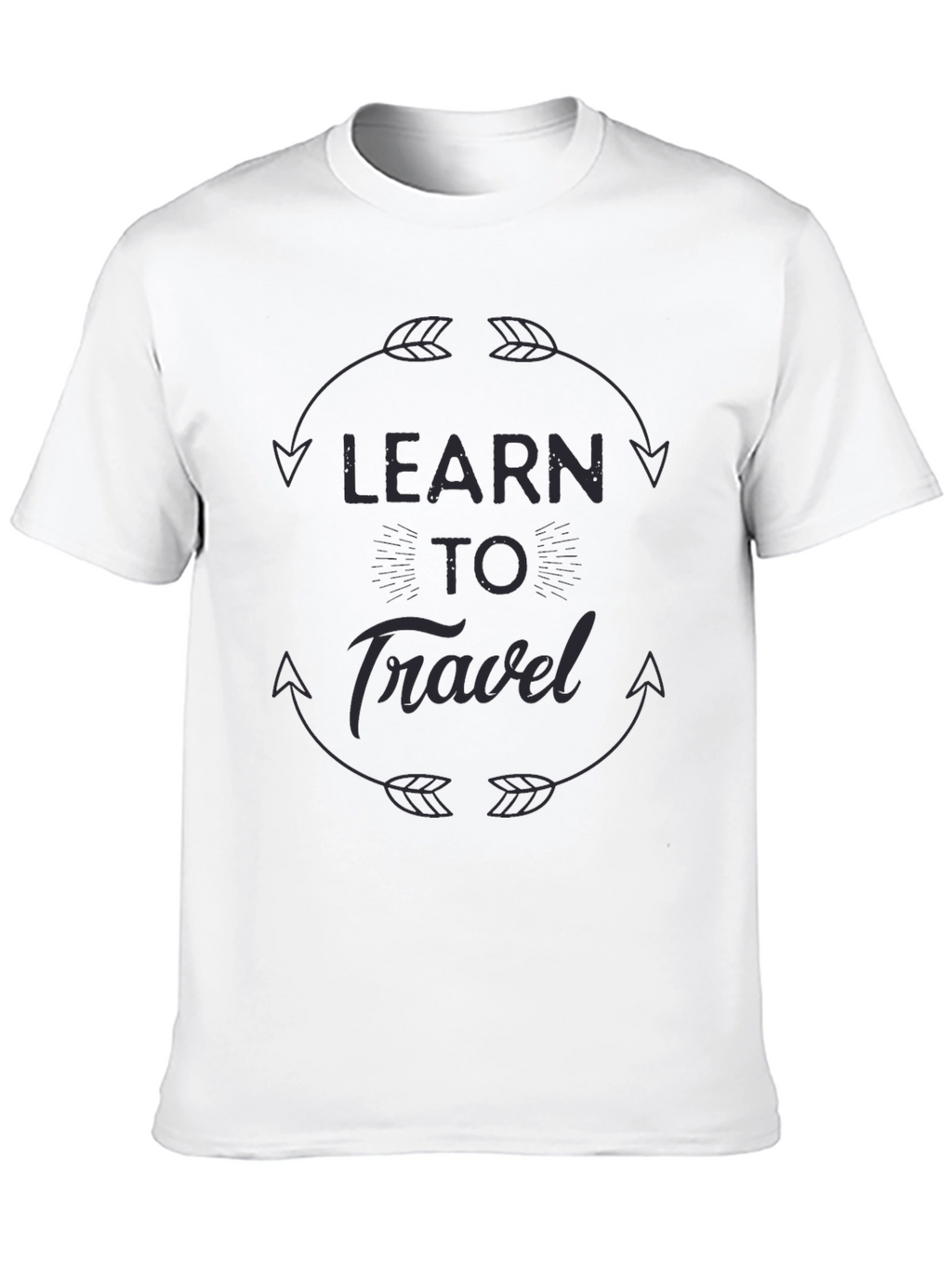 Learn To Travel Graphic Black T-Shirt