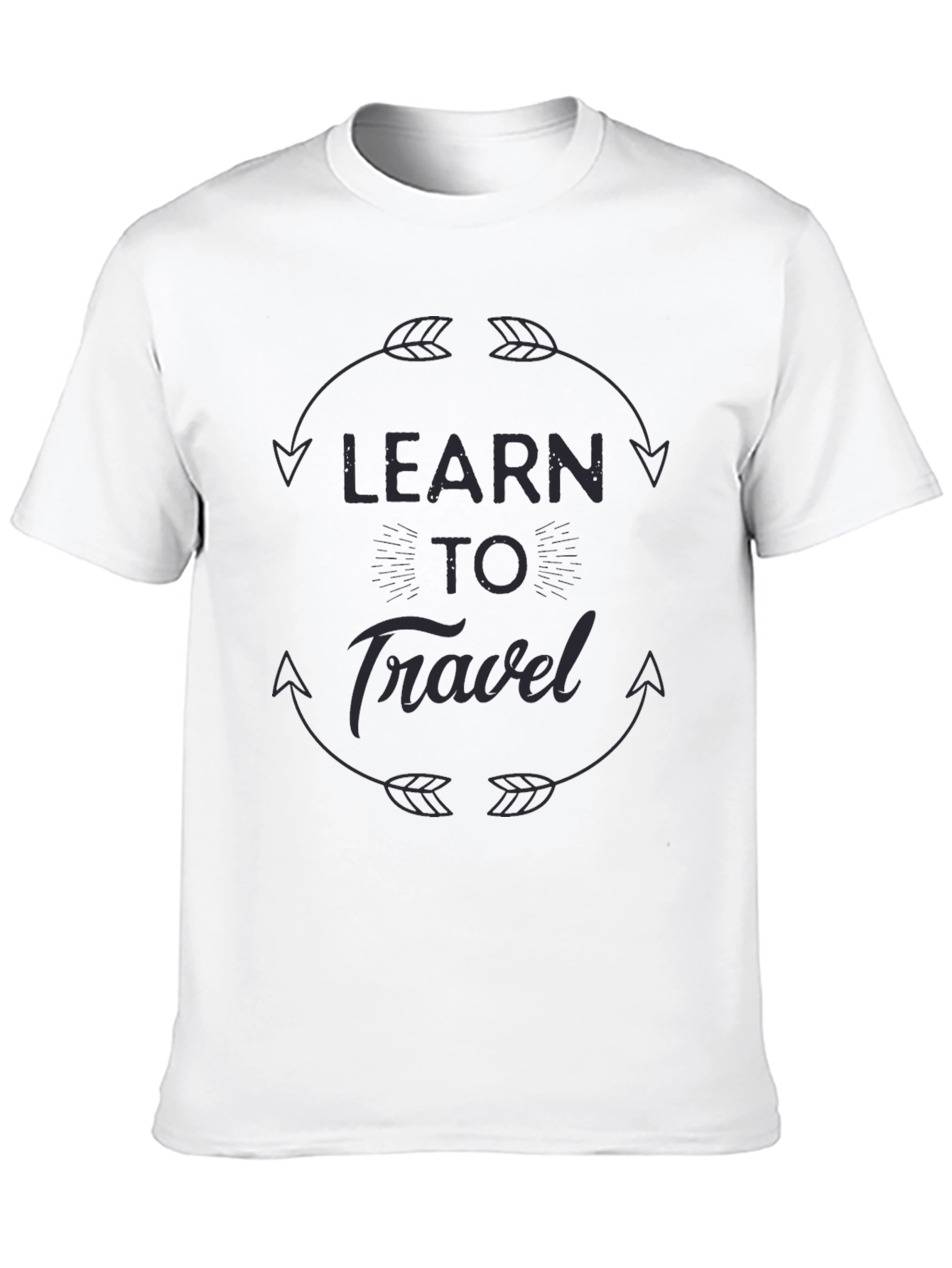 Learn To Travel Graphic Black T-Shirt