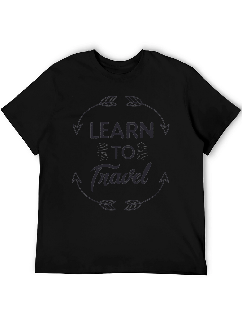 Learn To Travel Graphic Black T-Shirt