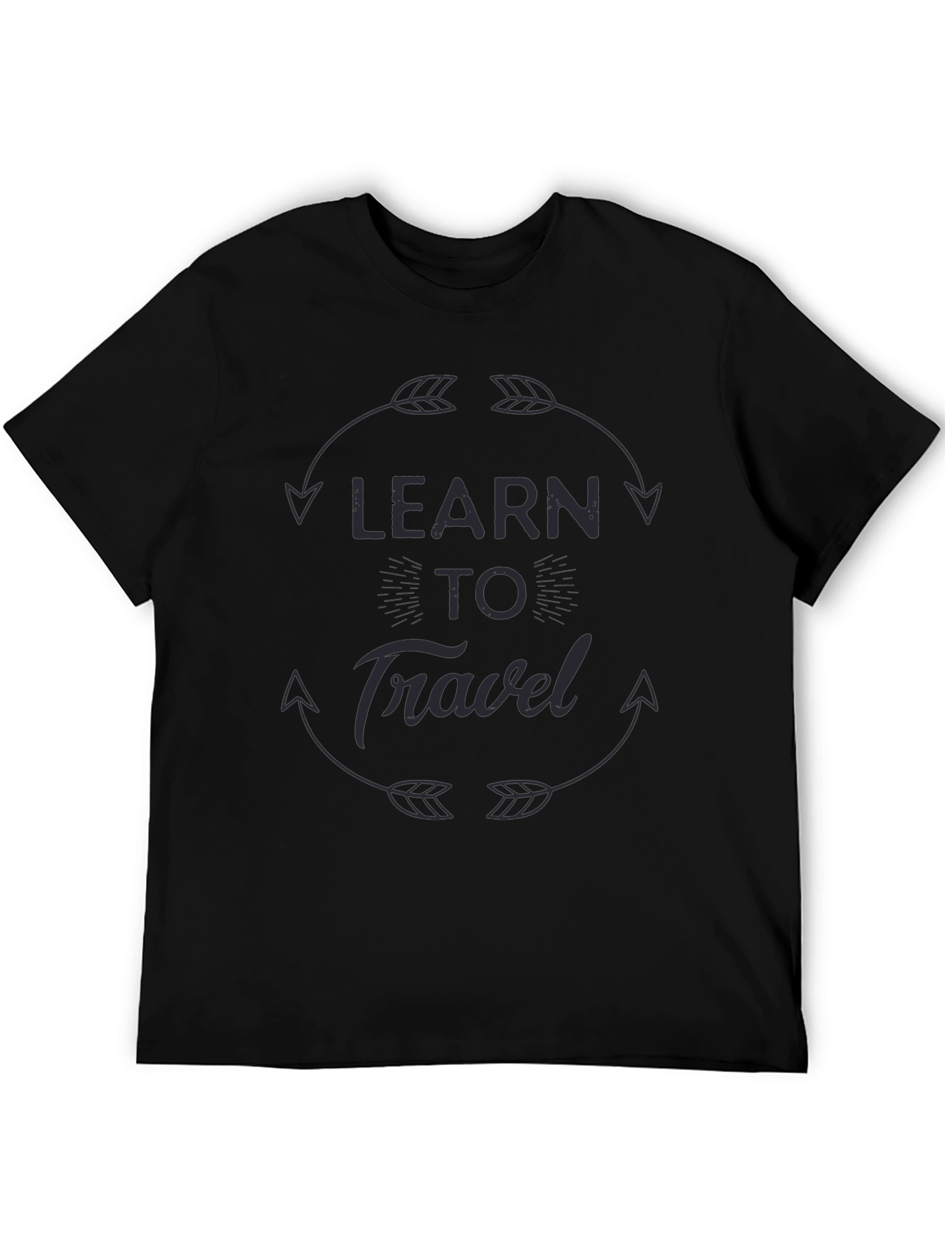 Learn To Travel Graphic Black T-Shirt