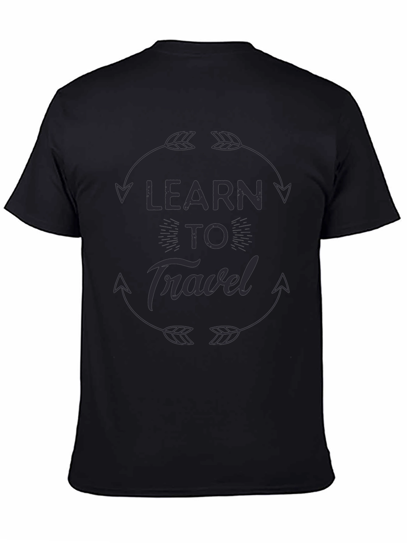 Learn To Travel Graphic Black T-Shirt