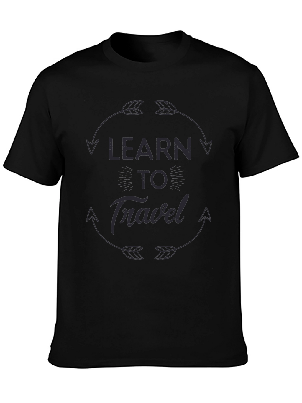 Learn To Travel Graphic Black T-Shirt