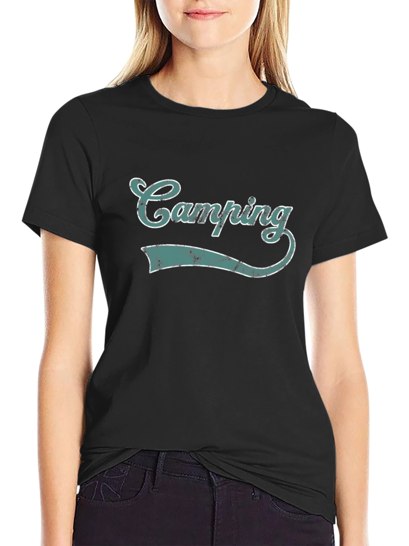 Camping Graphic Tee - Black Short Sleeve Shirt