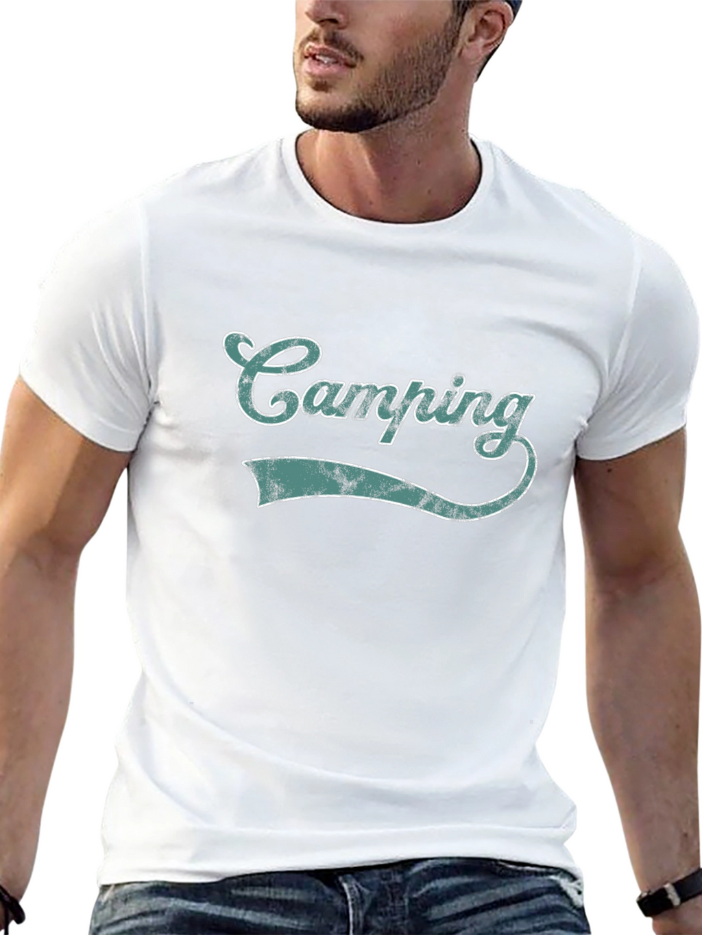 Camping Graphic Tee - Black Short Sleeve Shirt