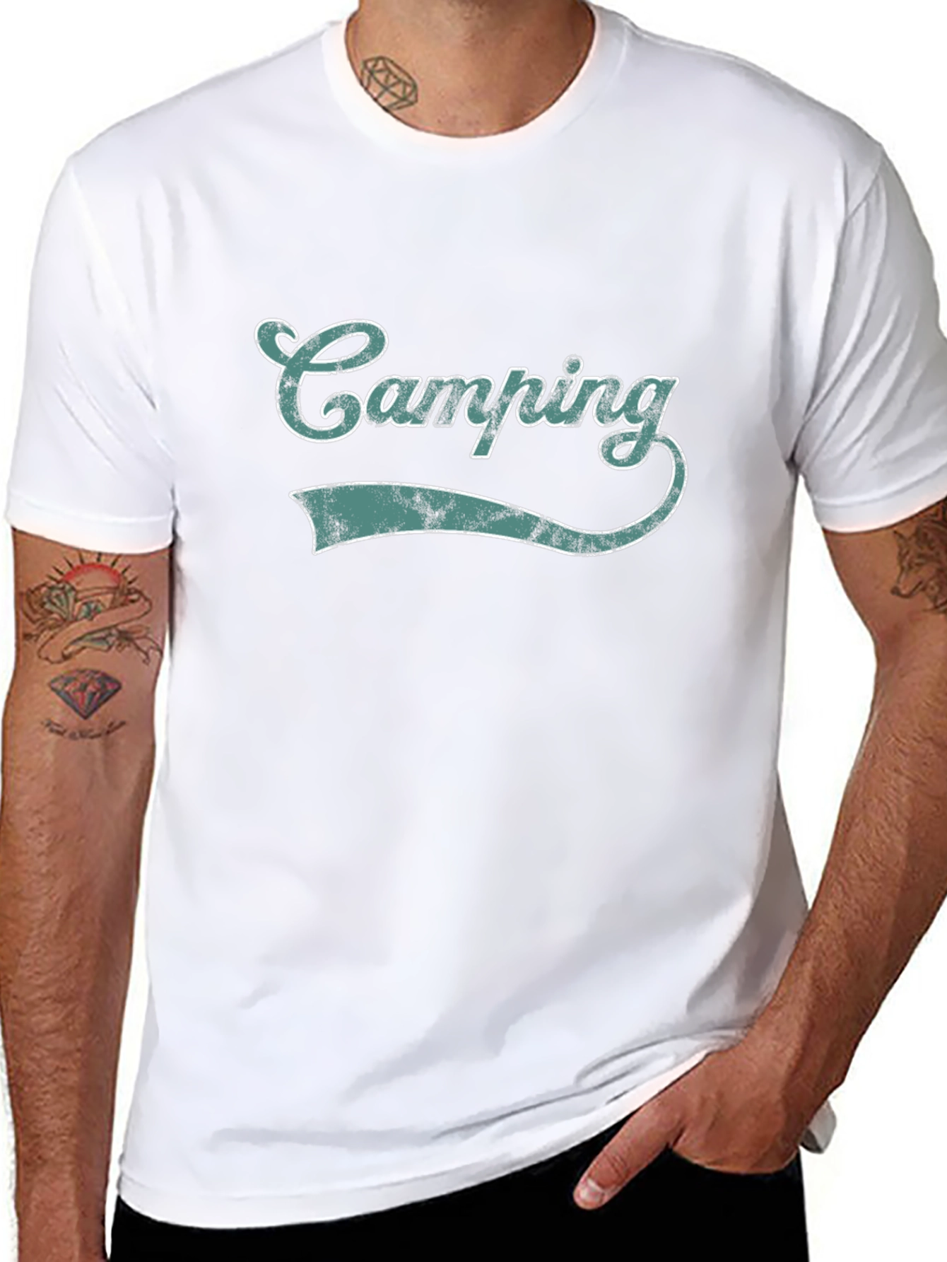 Camping Graphic Tee - Black Short Sleeve Shirt