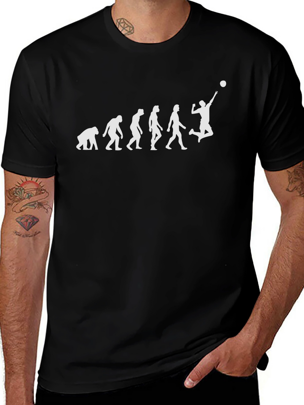 Evolution of Volleyball Player T-Shirt
