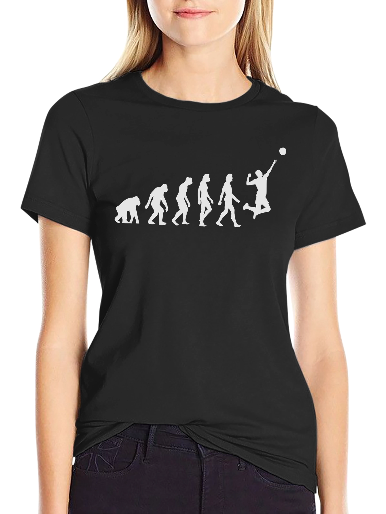 Evolution of Volleyball Player T-Shirt