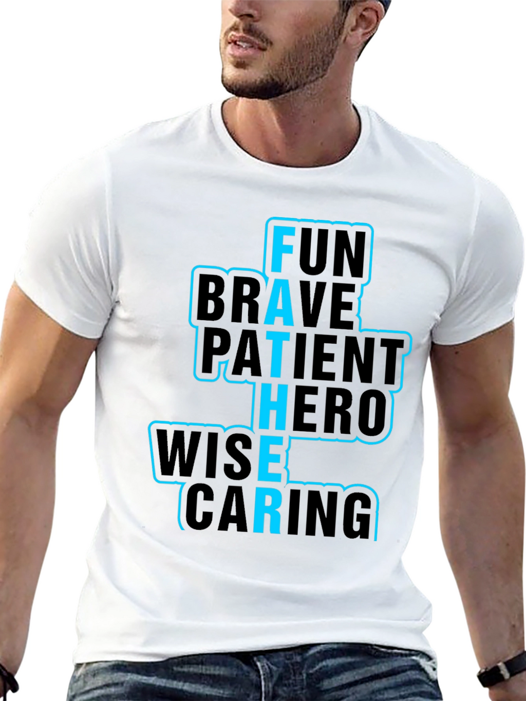 Fathers Day T-Shirt Fun Brave Hero Wise